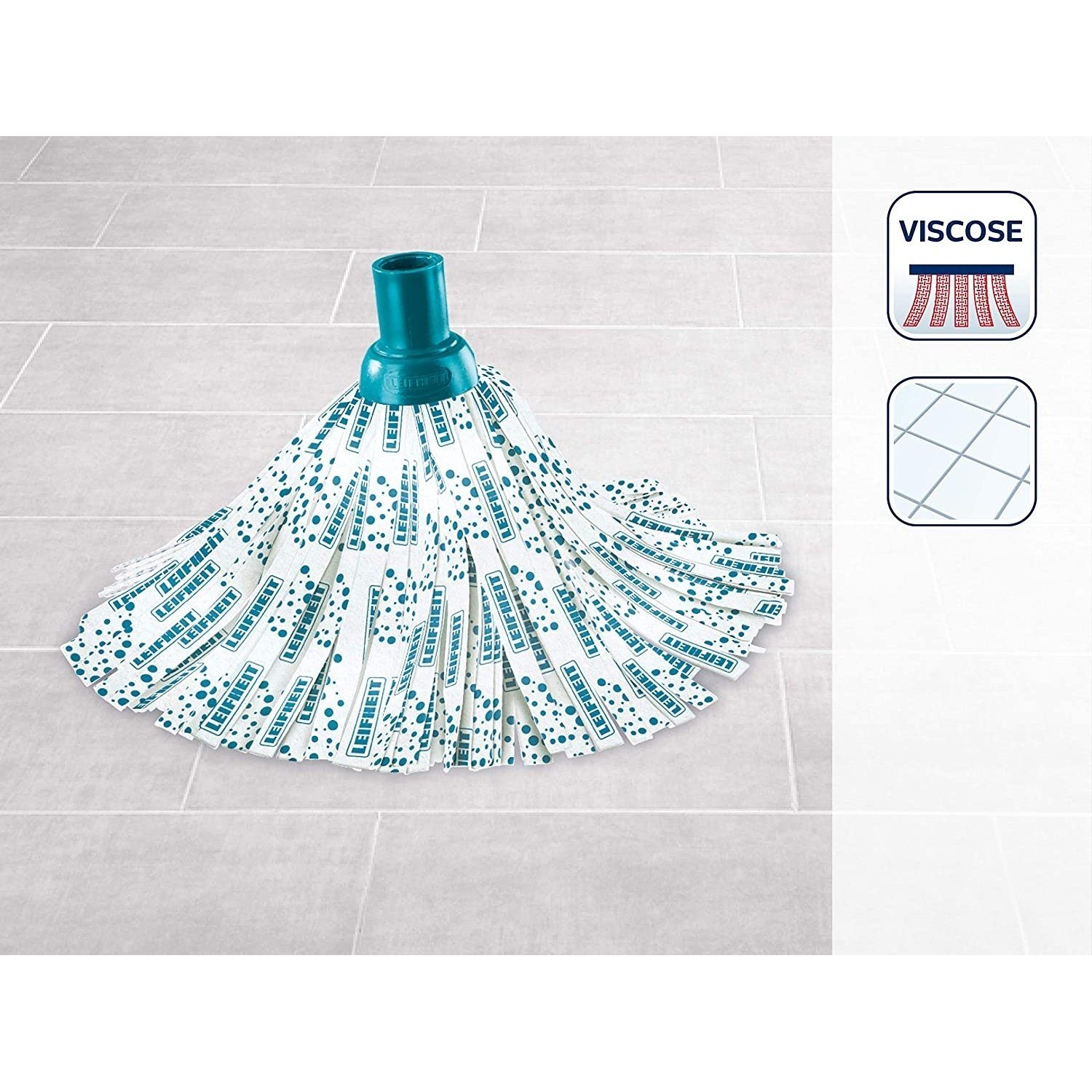 Leifheit Leifheit Ersatzkopf Classic Mop Viskose Wischmopkopf Bodenwischer Bezug Moppaufsatz