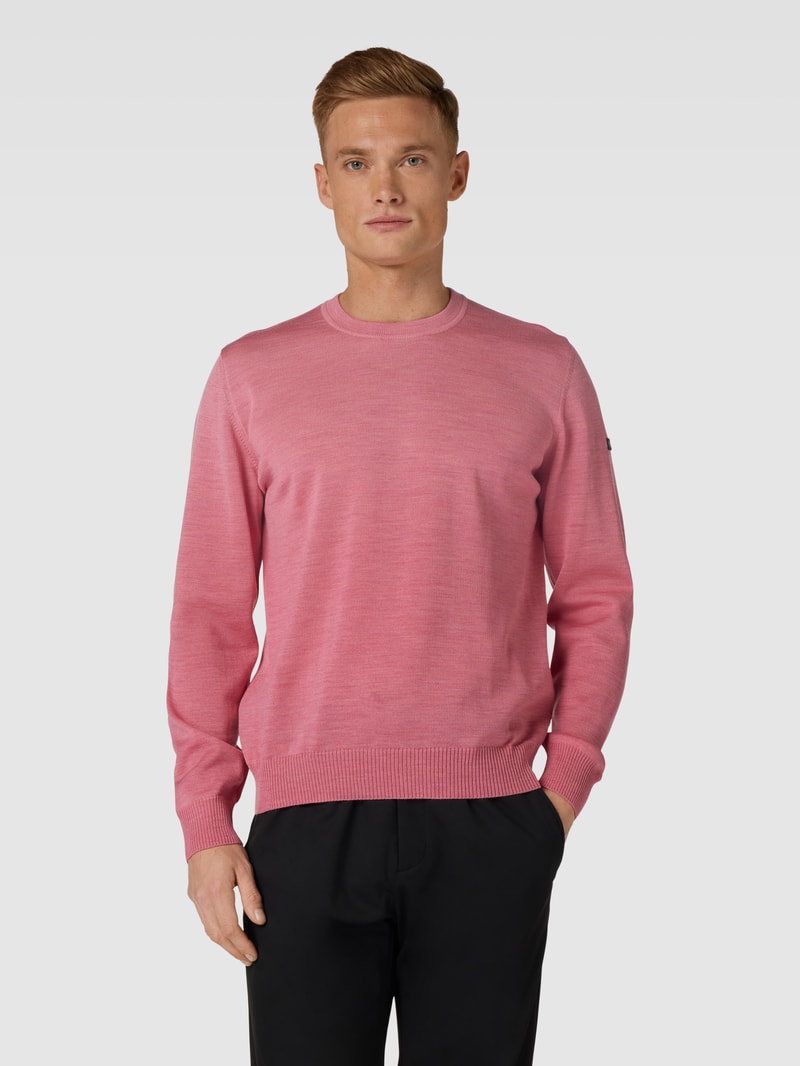 Strickpullover mit gerippten Abschlüssen in altrosa