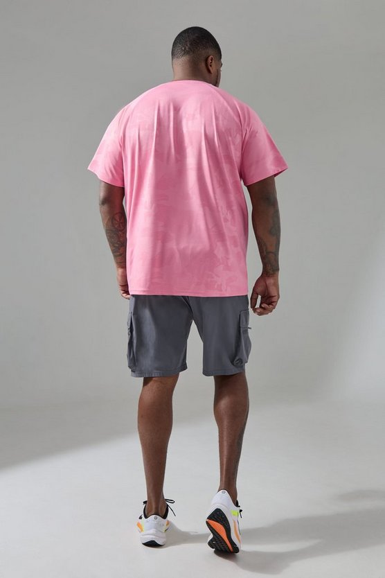 Plus Man Active Camouflage Raglan Performance T-Shirt