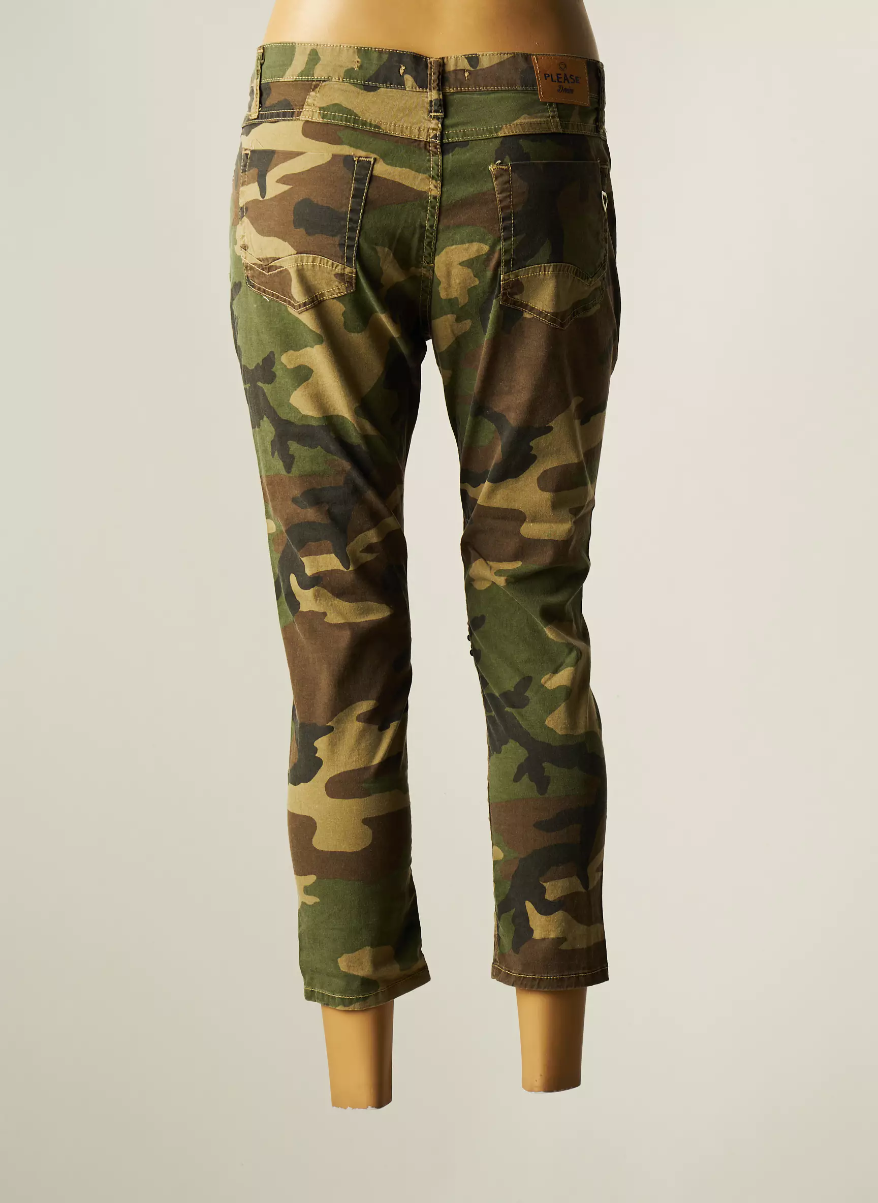 Please Pantalon7 8 Femme couleur vert
