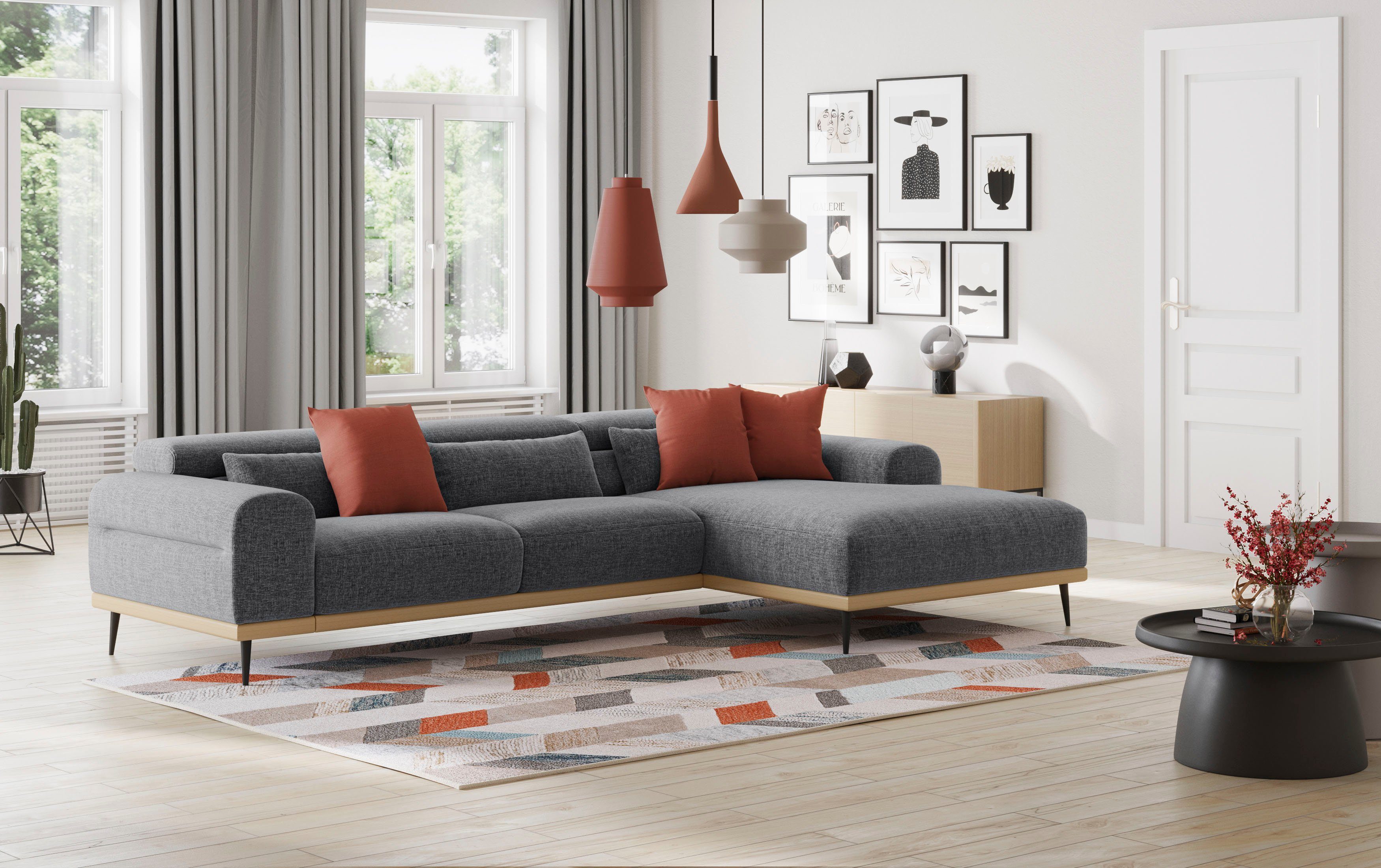 INOSIGN Ecksofa Galaxy, mit verstellbaren Kopfteilen, mit oder ohne Relaxfunktion