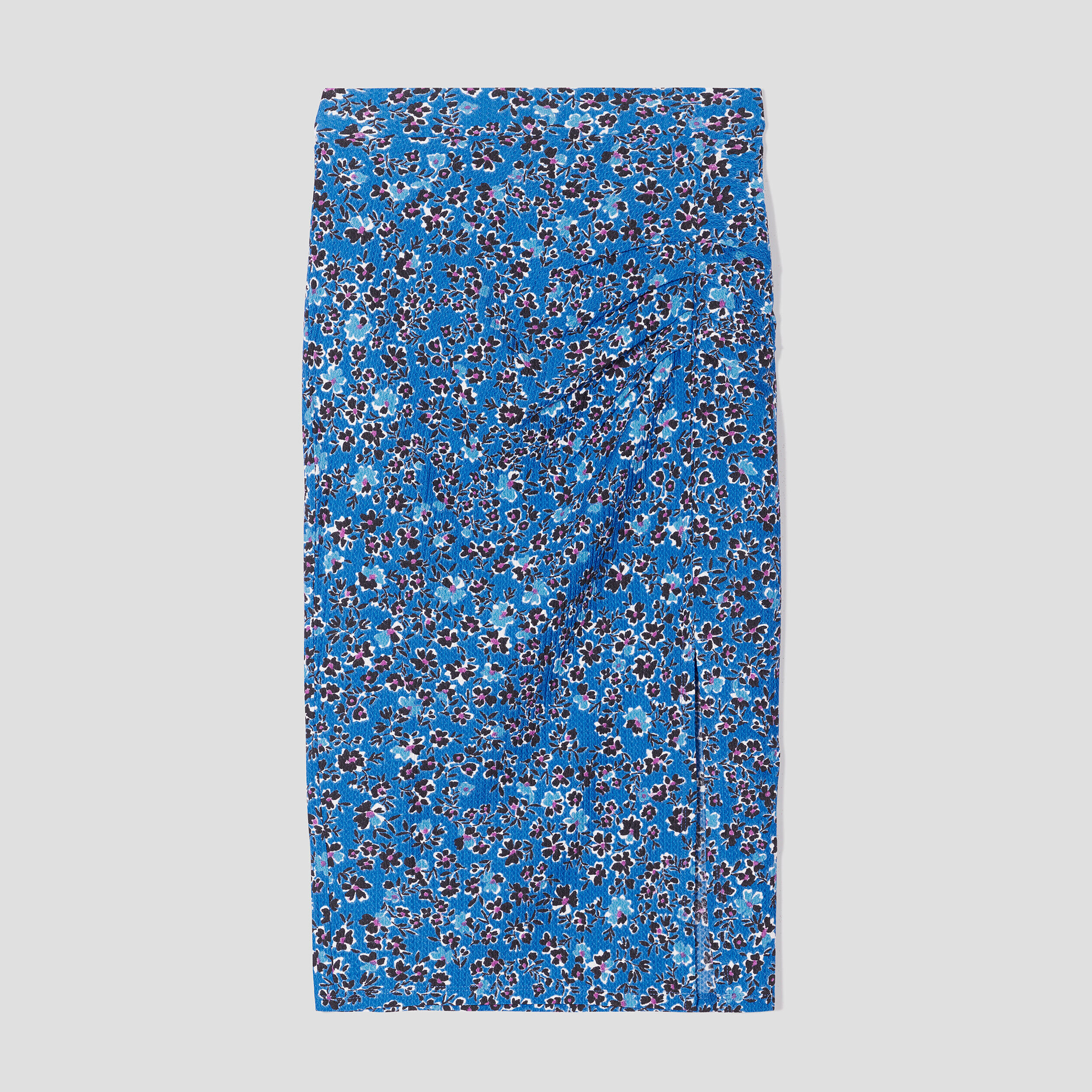 Jupe moulante drapée bleu femme | Cache Cache