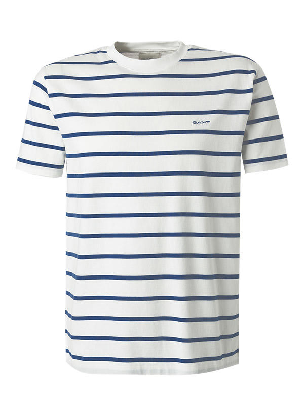 Gant, T-Shirt, Pima Baumwolle, offwhite-blau gestreift