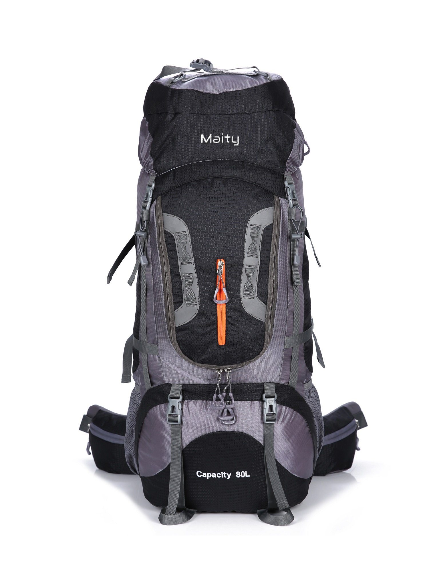RAIKOU Wanderrucksack 80L MOLLE, Trekkingrucksack,Wasserdicht, Reisetasche (Trageunterstützung aus Aluminiumlegierung), höhenverstellbare Tragesystem atmungsaktive Material
