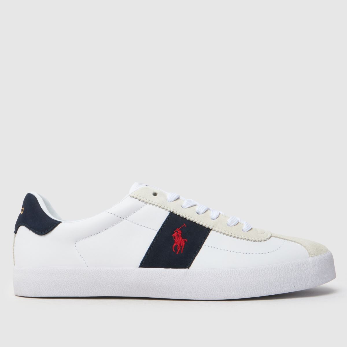 Polo Ralph Lauren – Vita och marinblå court vulc-sneakers