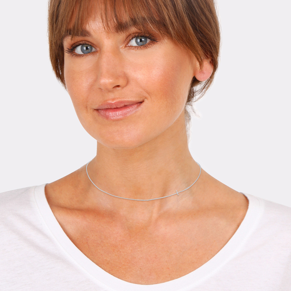 Elli Elli by Julie & Grace Collier Choker Trend Blogger Femme Argent, Collier ras du c collier