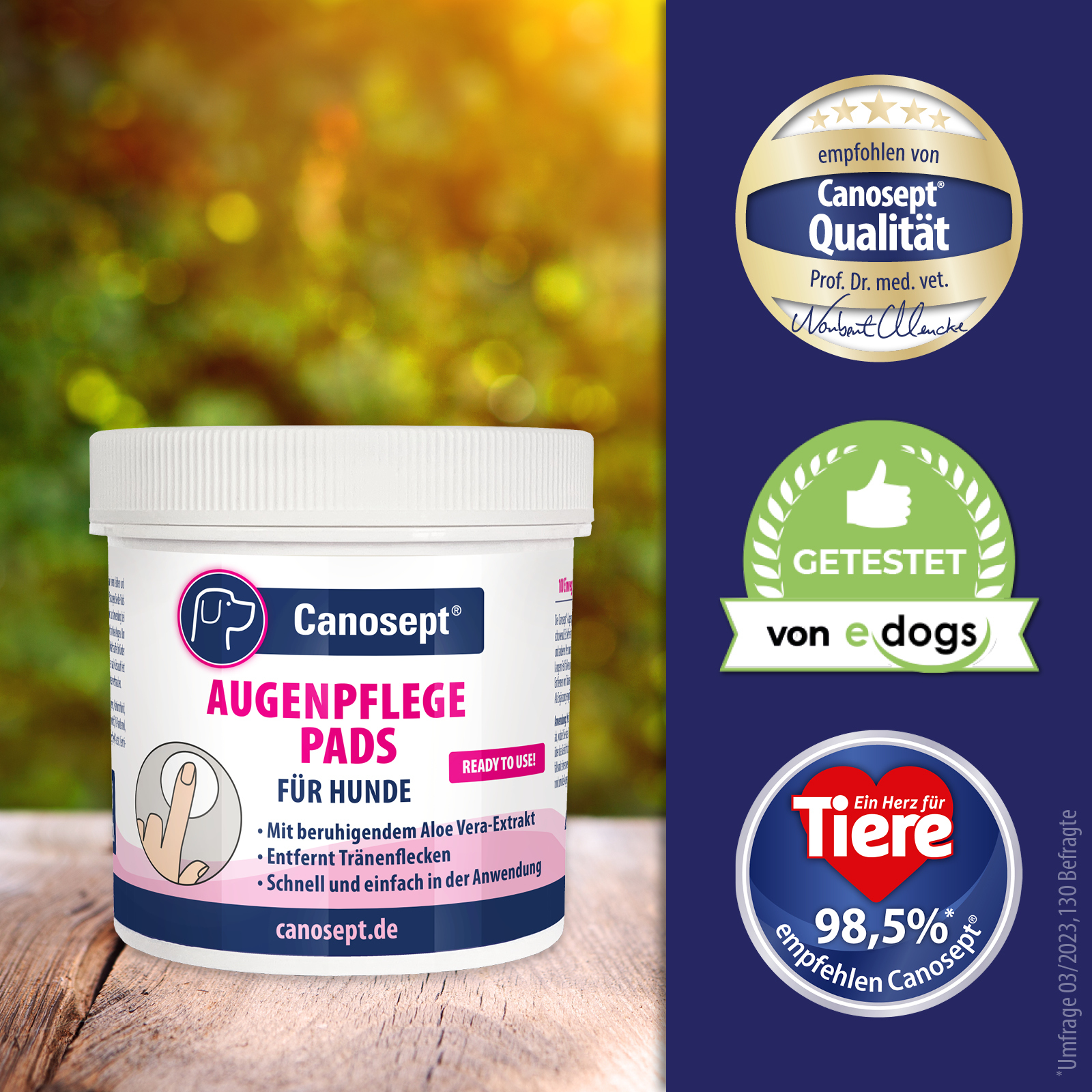 Canosept Augen- & Ohrenpflege Canosept Augenpflege Pads für Hunde 100 Stück