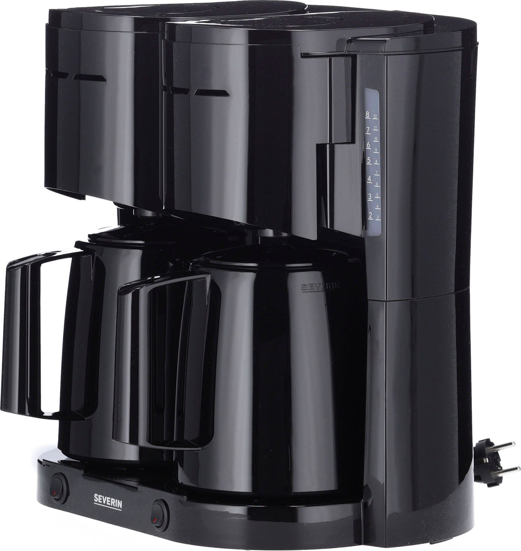 Severin Filterkaffeemaschine KA 9315 Duo, 1l Kaffeekanne, Papierfilter 1x4