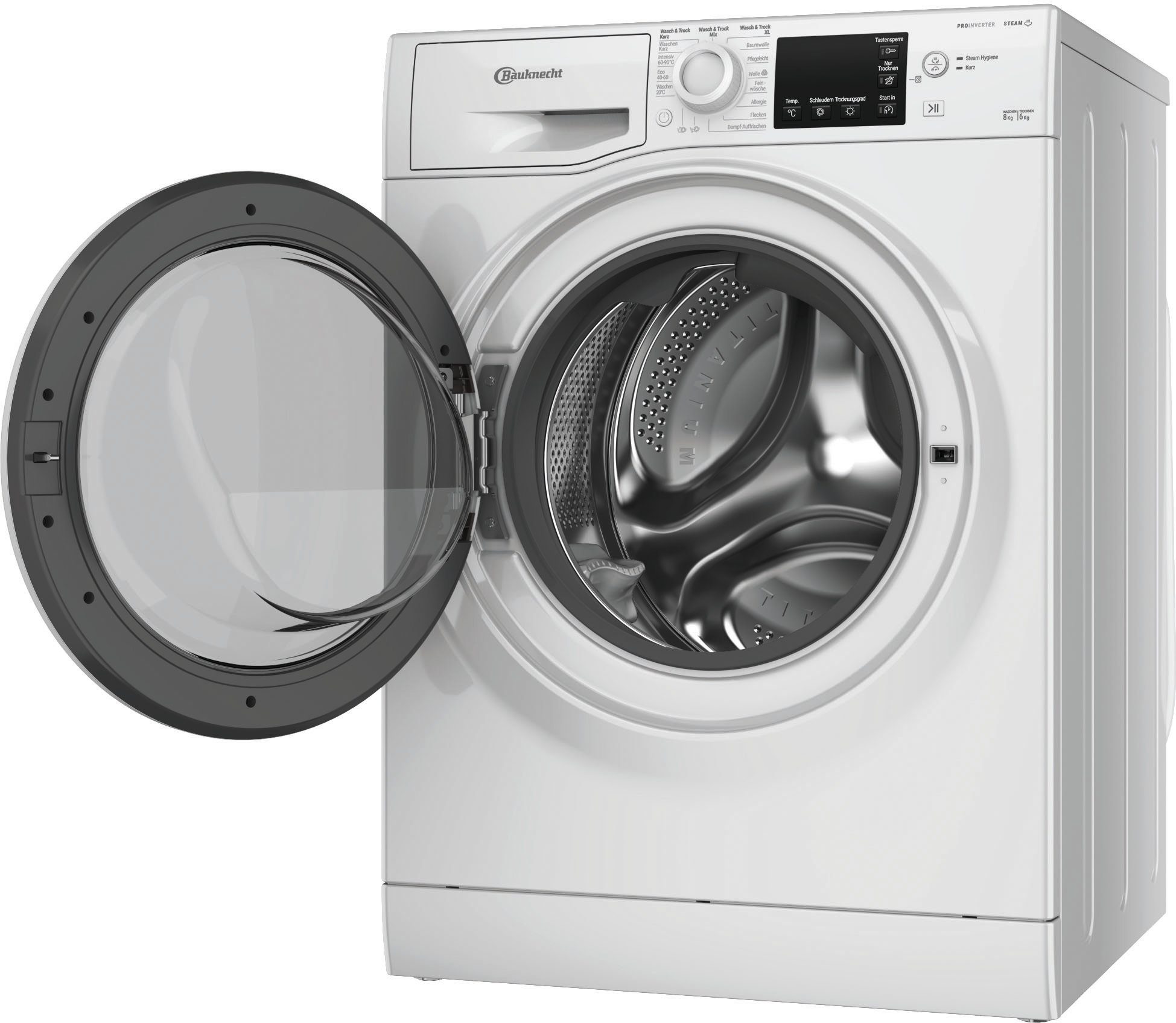 BAUKNECHT Waschtrockner WT SUPER ECO 86 43 N, 8 kg, 6 kg, 1400 U/min