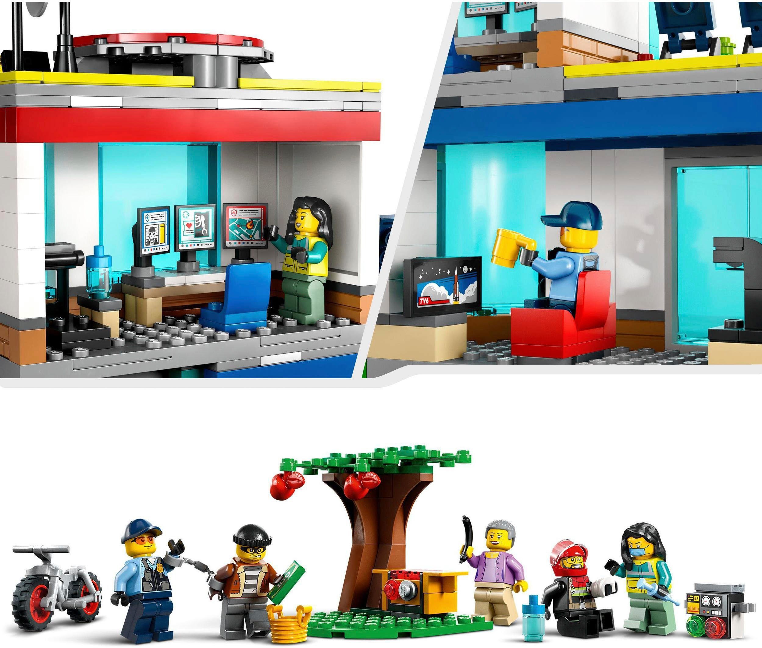 LEGO® Konstruktionsspielsteine Hauptquartier der Rettungsfahrzeuge (60371), LEGO® City, (706 St), Made in Europe