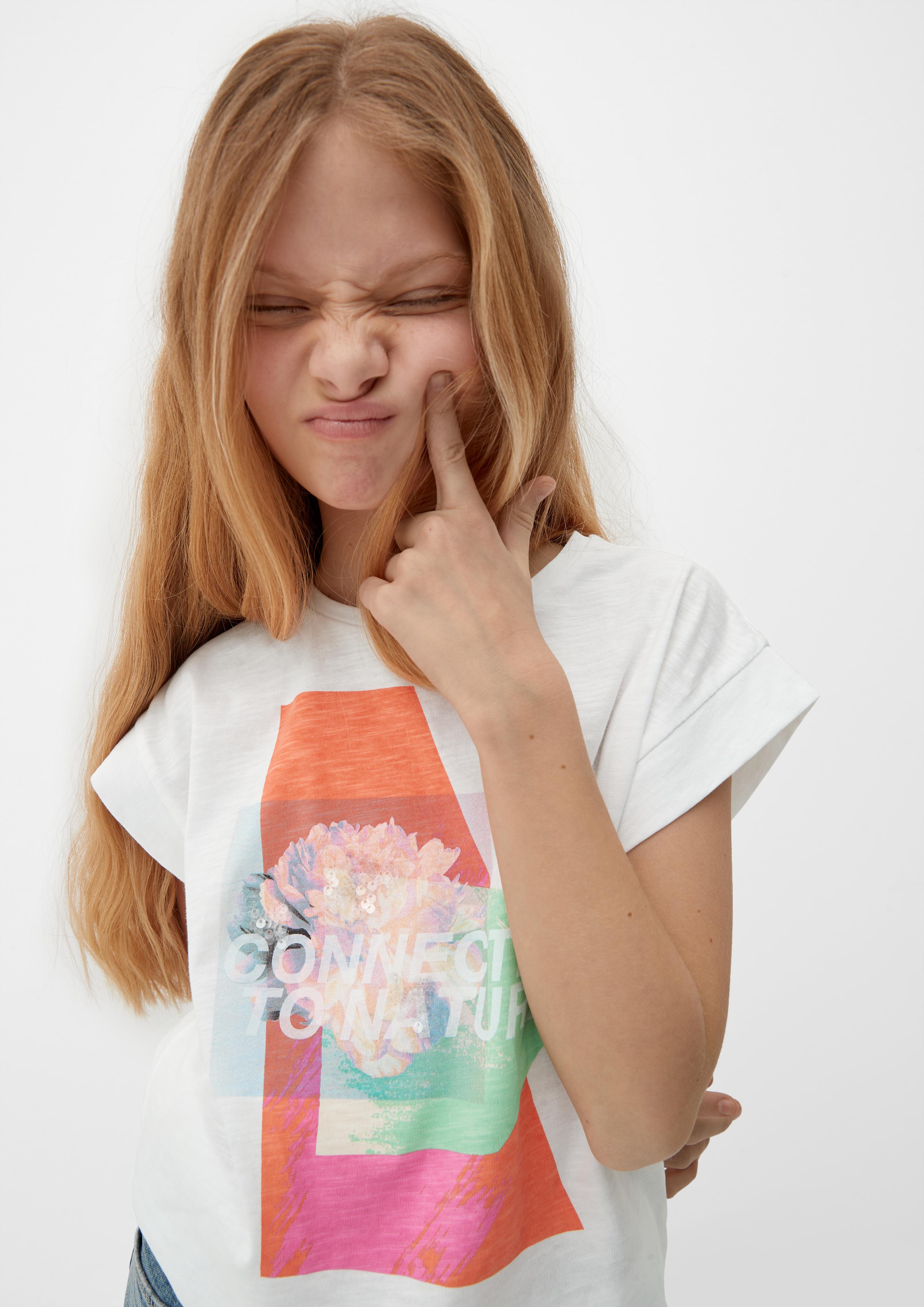 T-Shirt mit Kappärmeln  2128033-0100