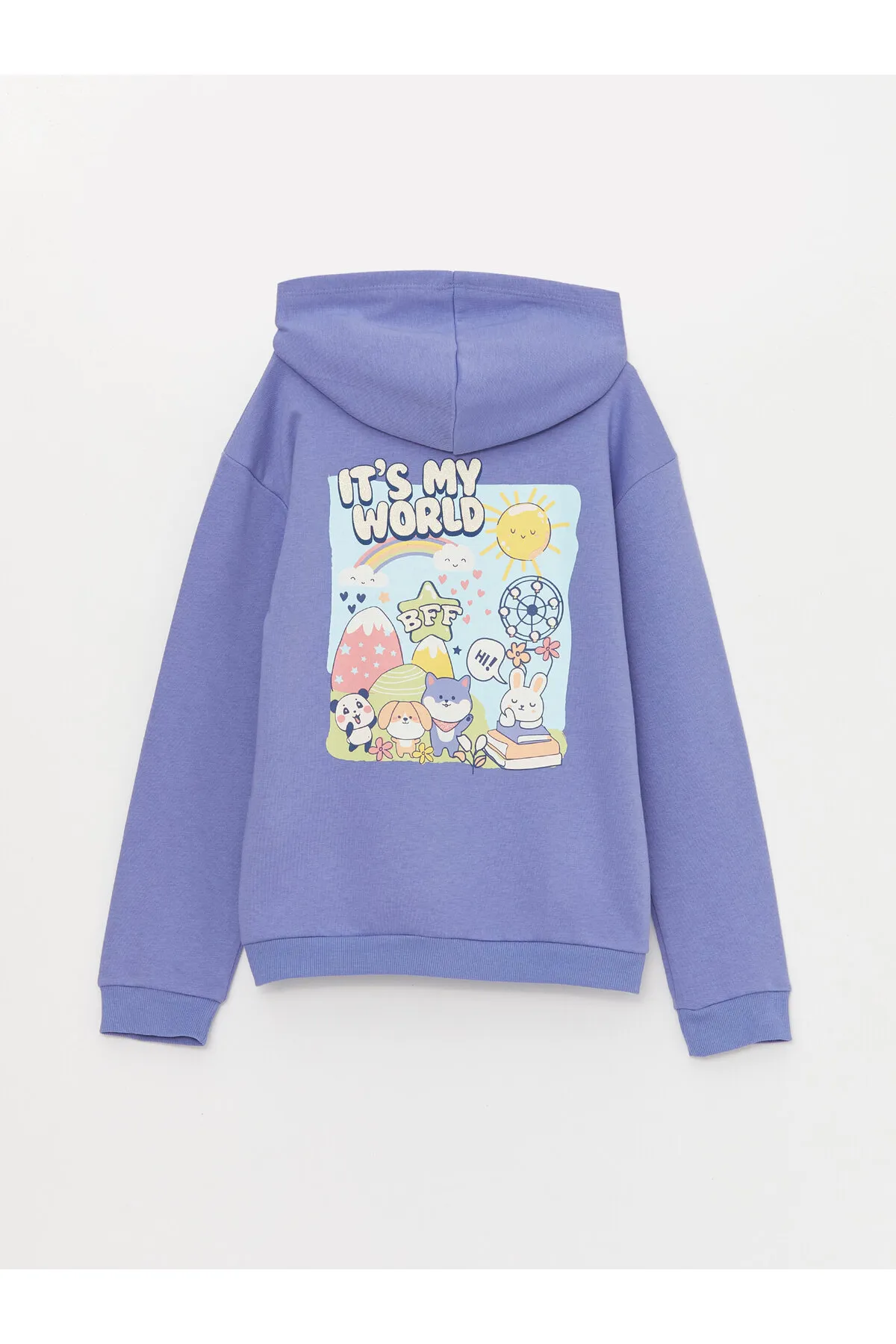 LC Waikiki  Bedrucktes Langarm-Sweatshirt und Jogginghose für Mädchen mit Kapuze