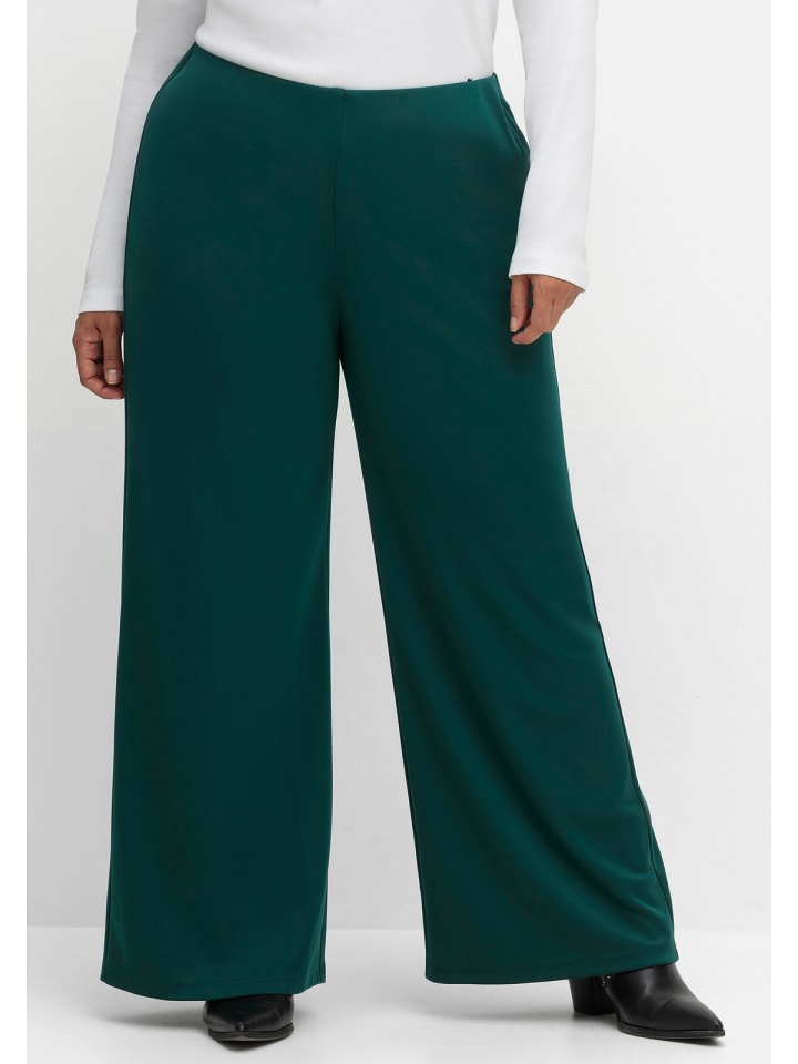 sheego Weite Jerseyhose in petrol günstig kaufen