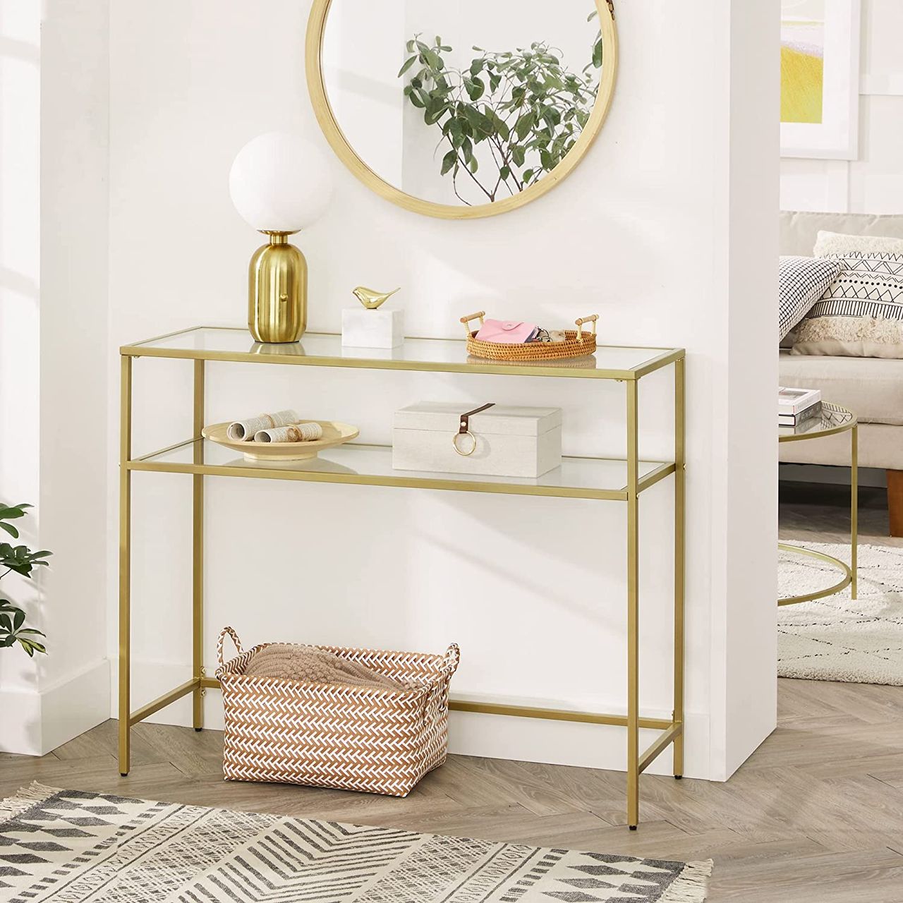 Vasagle Konsolentabelle, 100x35x80cm, Gold