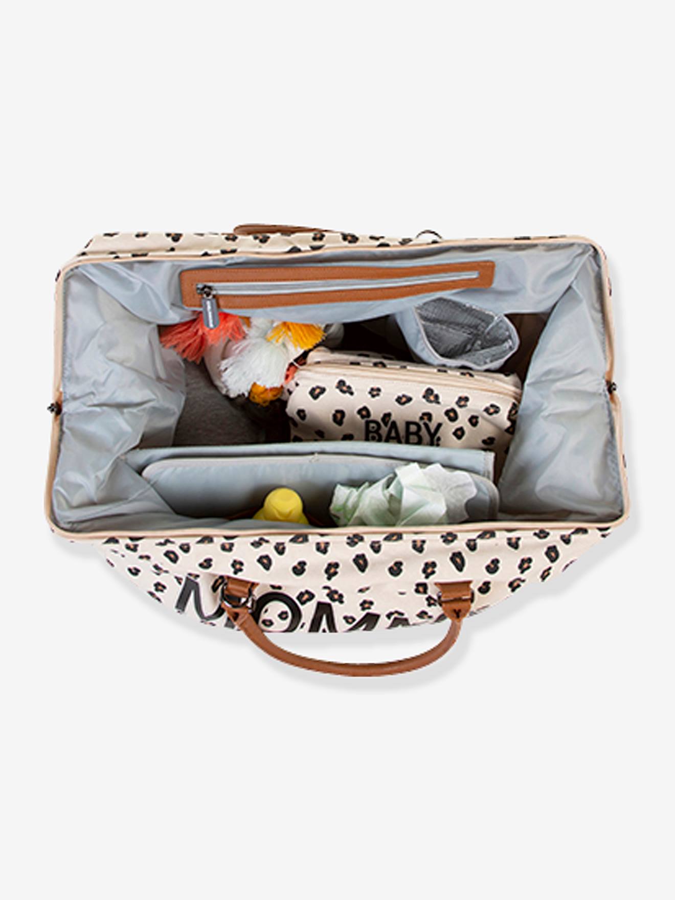 Childhome Große Wickeltasche MOMMY BAG CHILDHOME - wollweiß leoprint