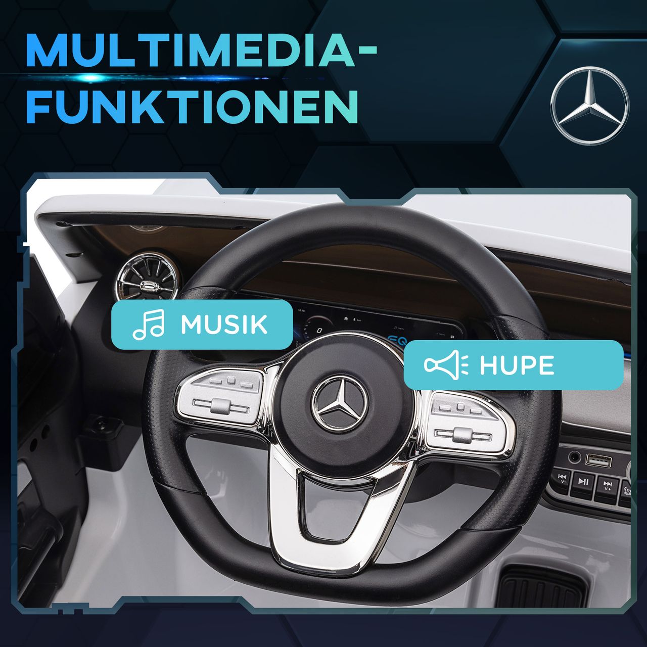 HOMCOM Kinder Elektrofahrzeuge Elektroauto mit Fernbedienung, Kinderauto mit MP3