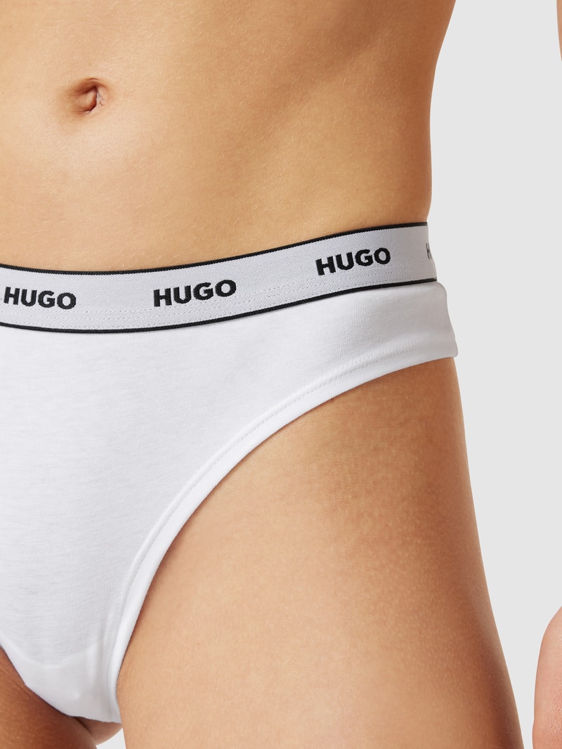 String mit Logo-Bund im 3er-Pack in weiß