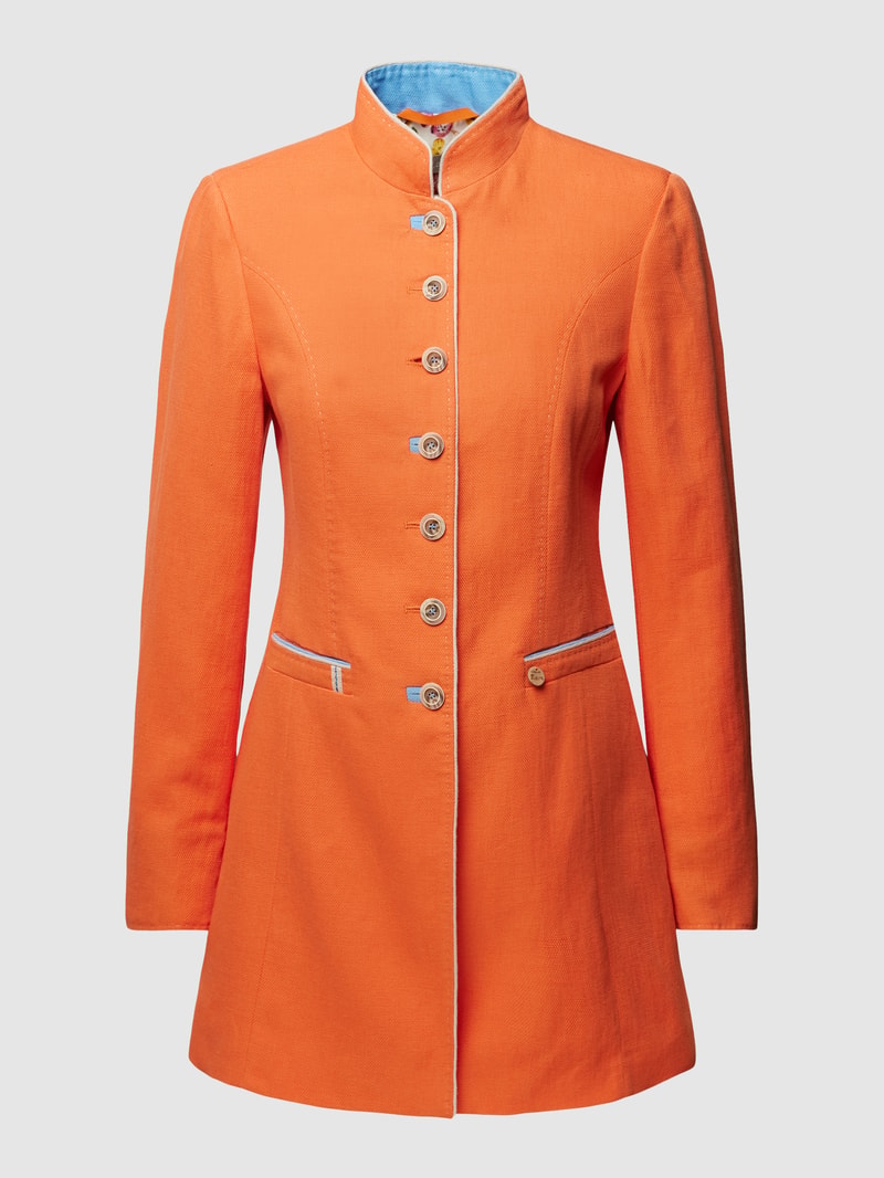 Blazer mit Stehkragen in orange