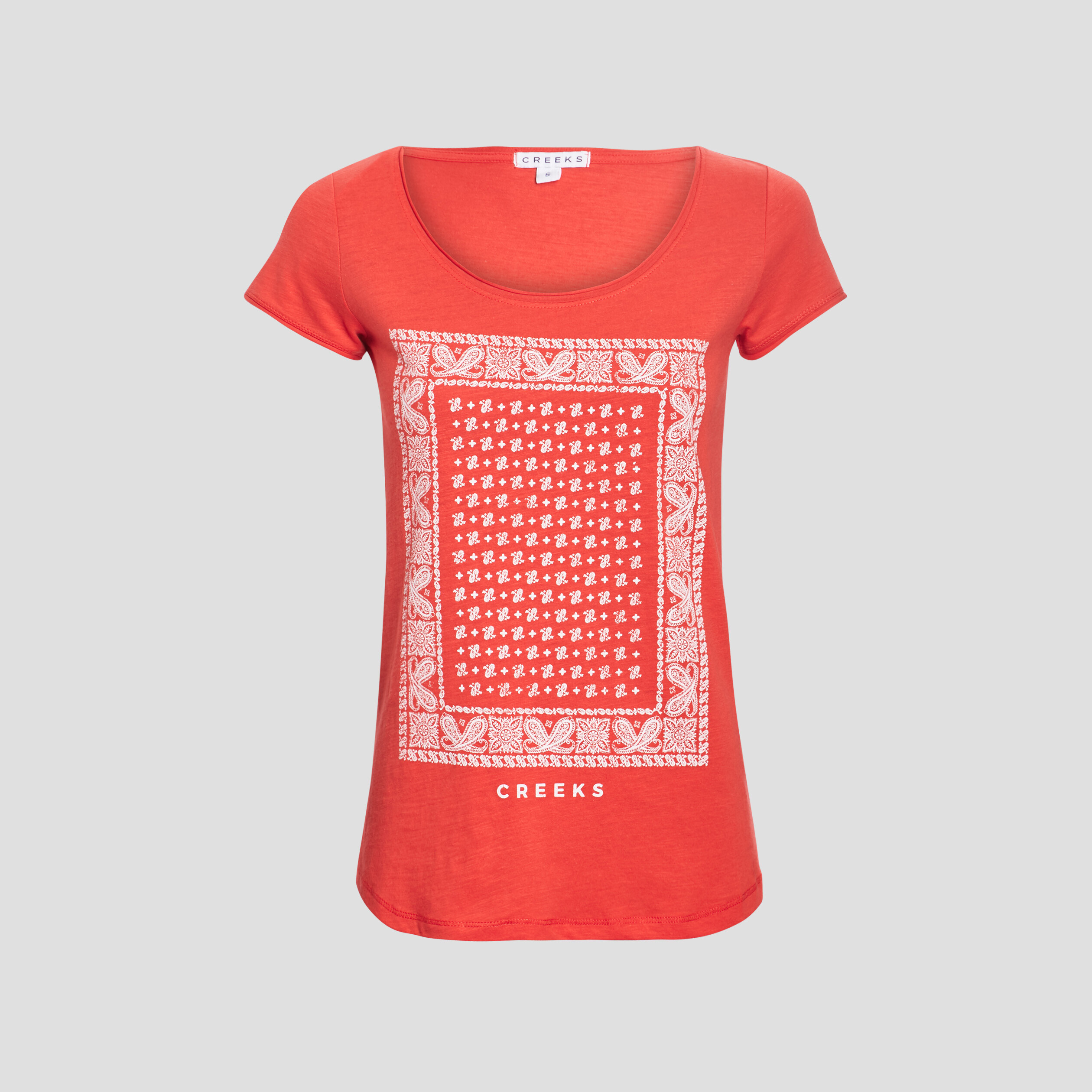 T-shirt manches courtes Creeks rouge femme | La Halle