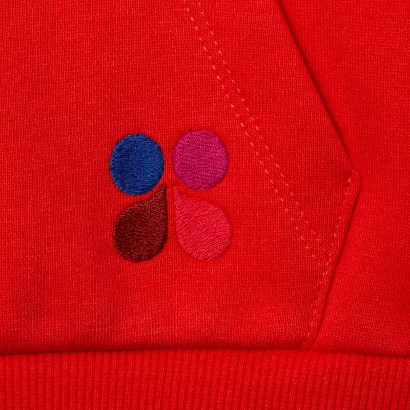 Sweat fille logo brodé rouge en coton recyclé Catimini
