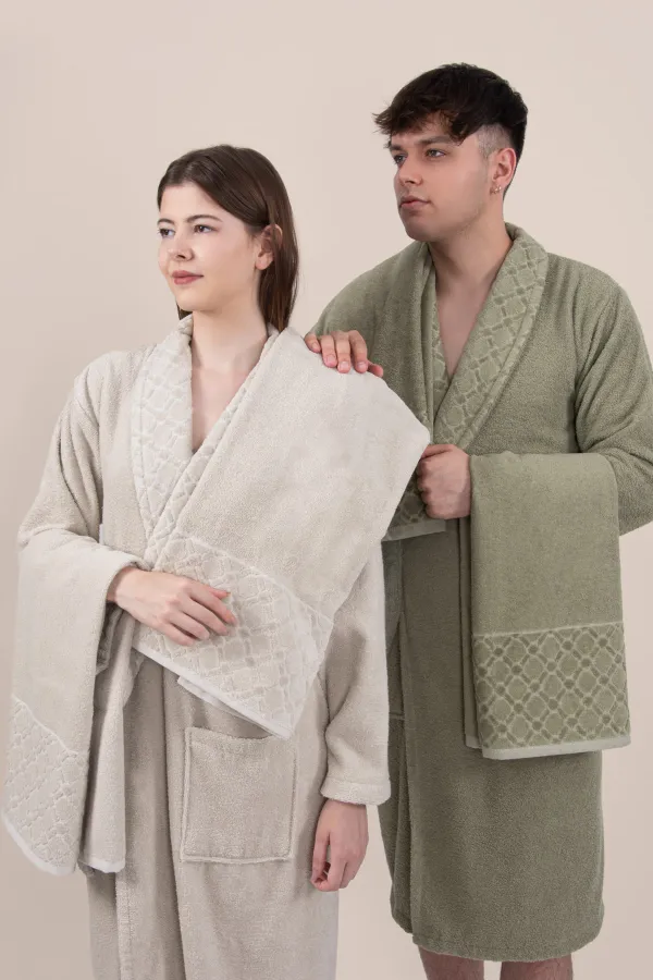 Güvenal  Eylül Family Bademantel-Set | Bademantel | Bademantel-Set | Mitgift-Set | Geschenk-Handtuch-Bademantel-Set