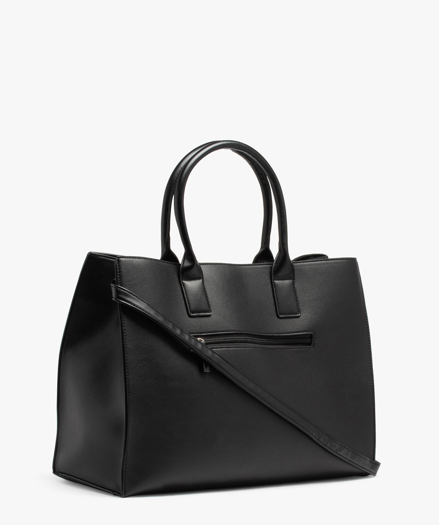 Sac à main grand format avec bandoulière amovible femme noir | GEMO