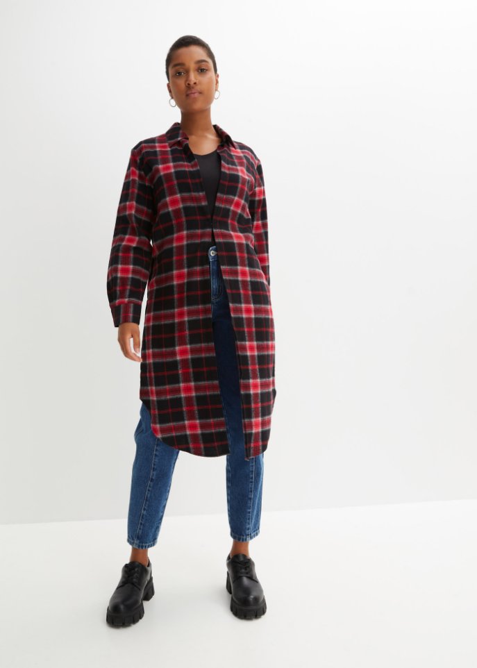 Longbluse mit seitlichen Schlitzen