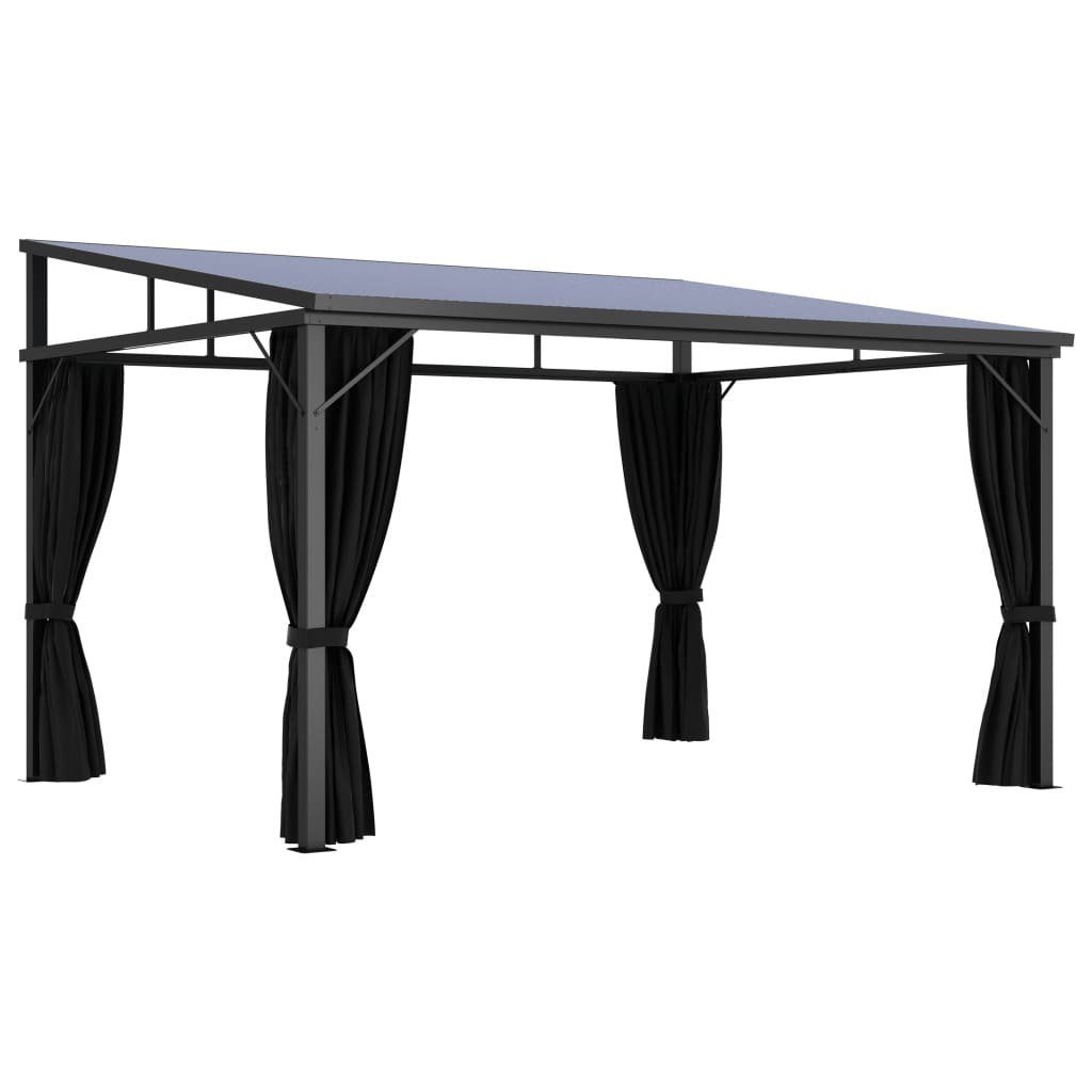 vidaXL Partyzelt Pavillon mit Vorhängen 405x294x244 cm Anthrazit