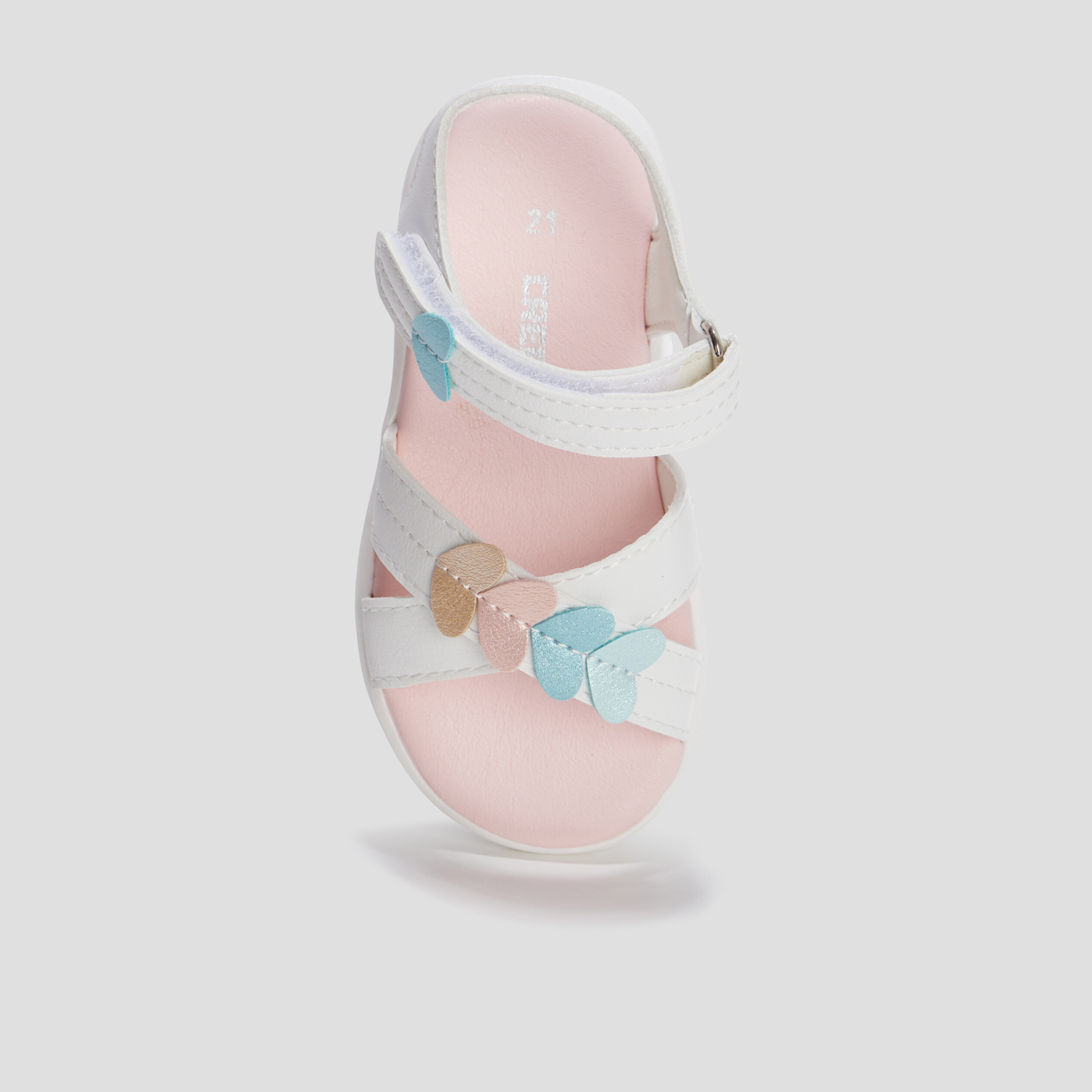 Sandales à scratchs Creeks blanc bébé fille | La Halle