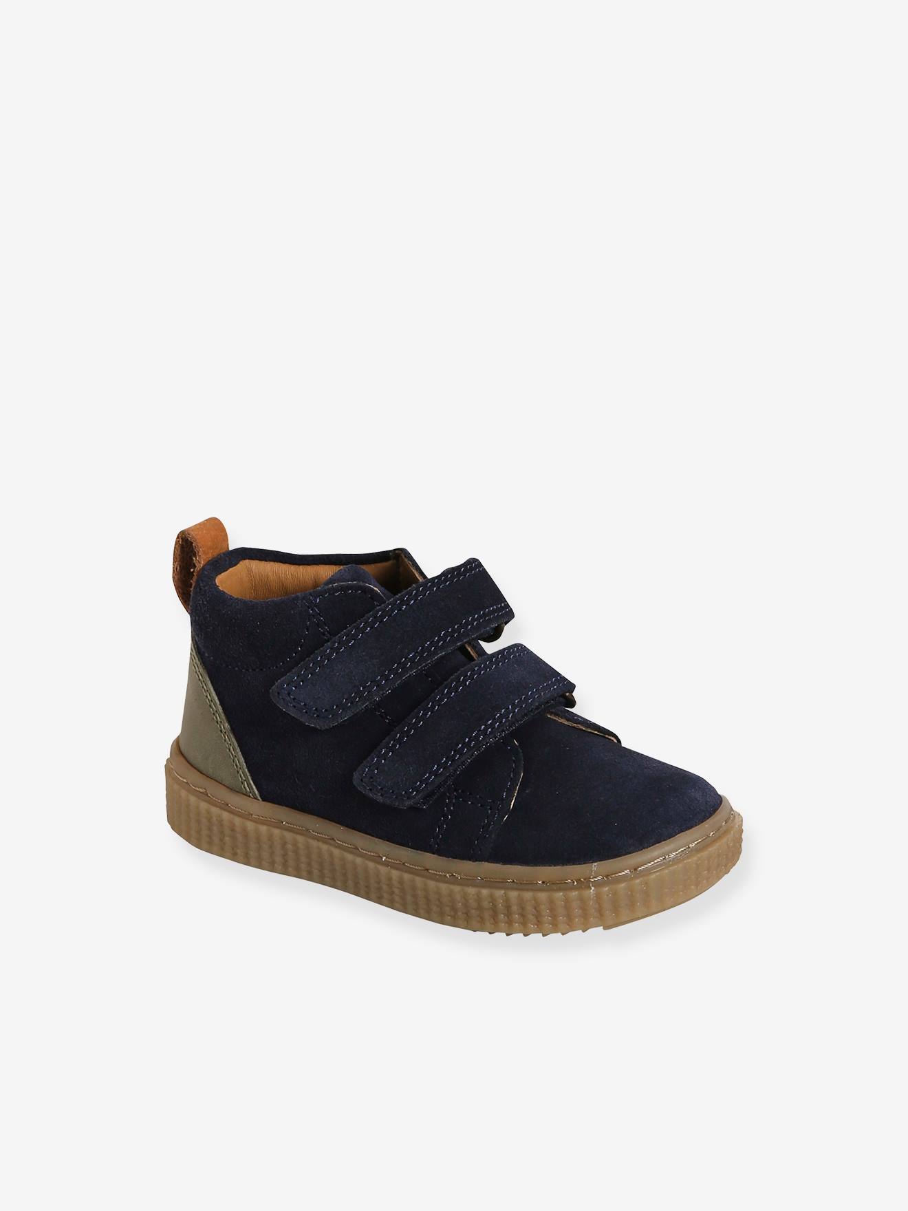 Bottines scratchées cuir bébé garçon taupe