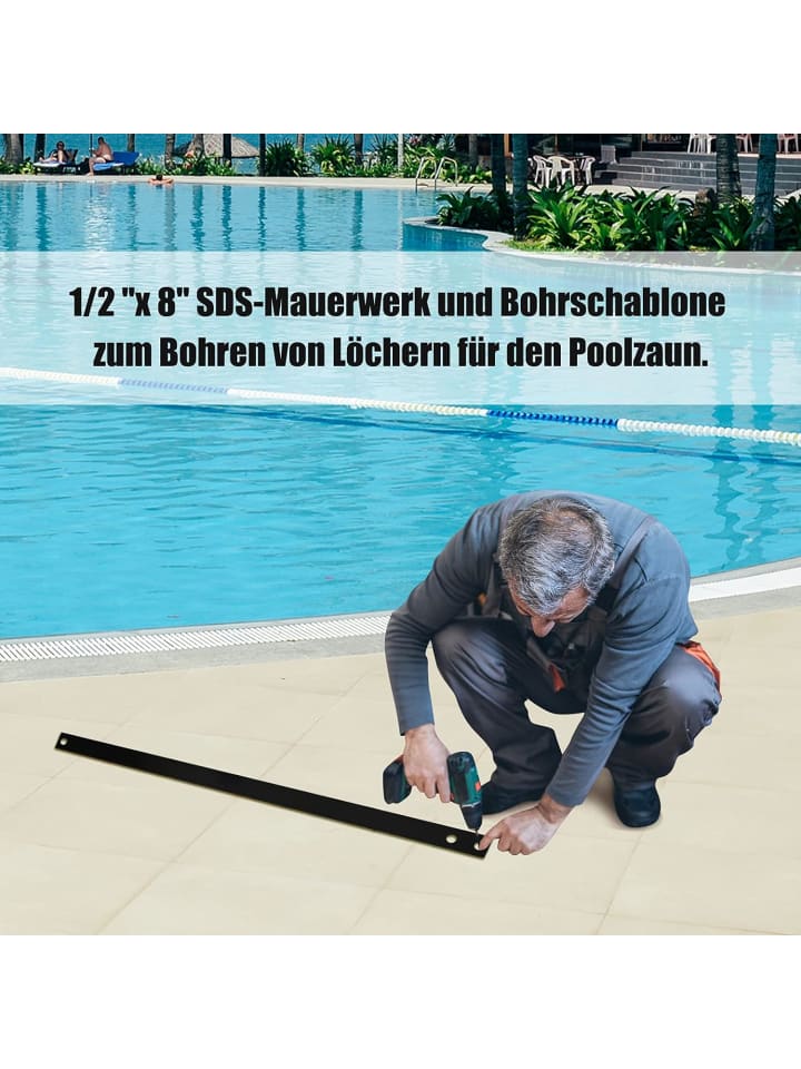 COSTWAY Poolzaun 360x125cm in Schwarz günstig kaufen onesize
