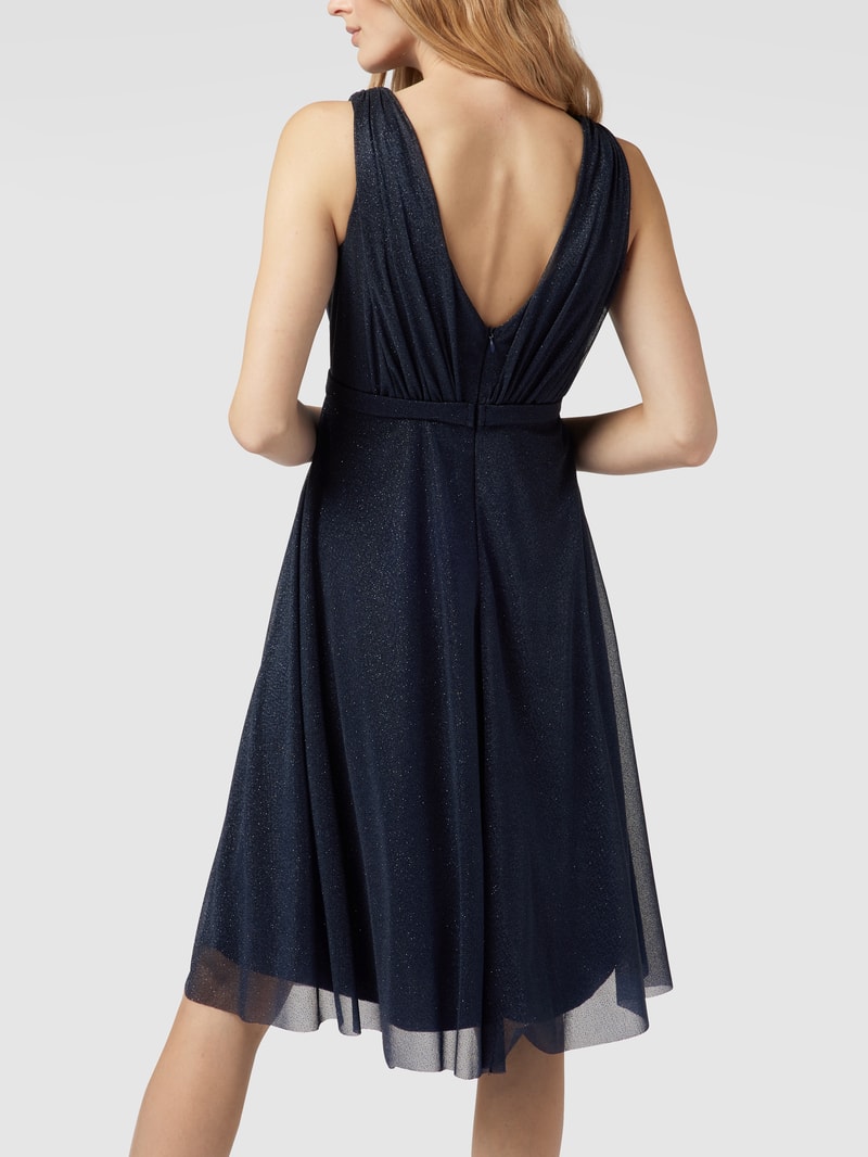 Cocktailkleid mit Taillenpasse in marineblau