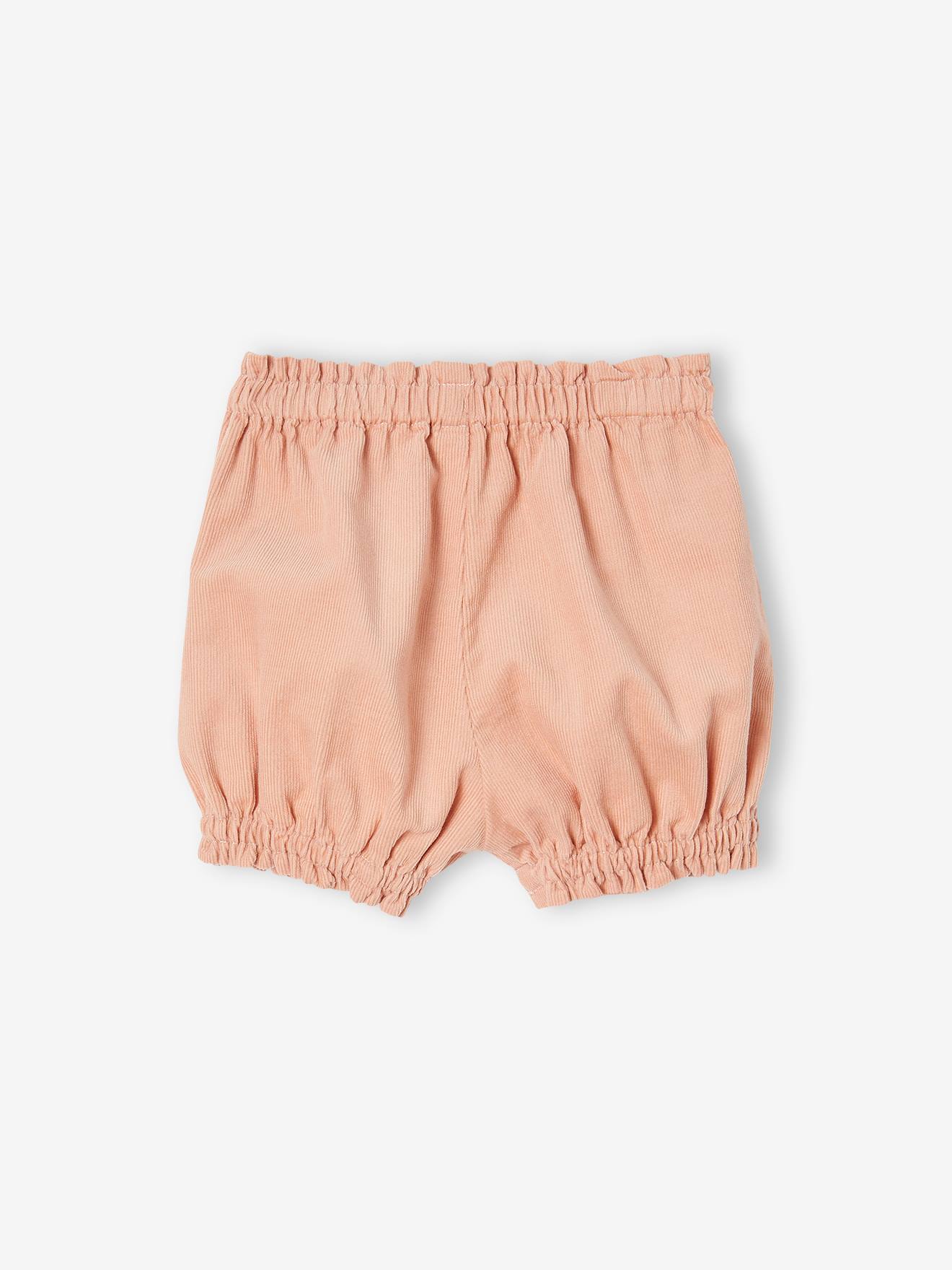 Vertbaudet 2er-Pack Baby Samt-Shorts - altrosa