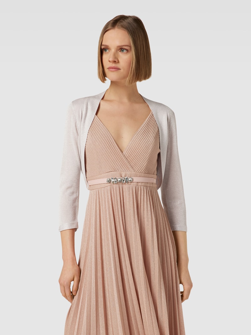 Bolero mit Strukturmuster in metallic rosa