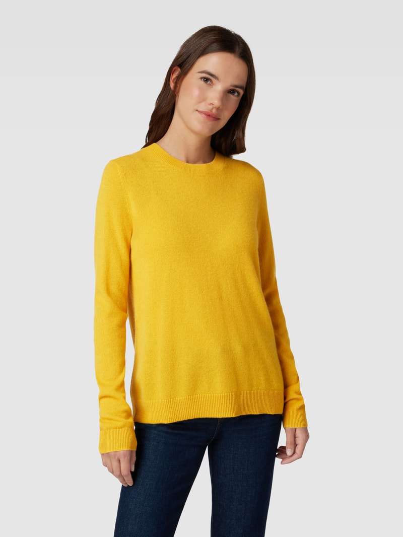 Kaschmirpullover in melierter Optik in messing