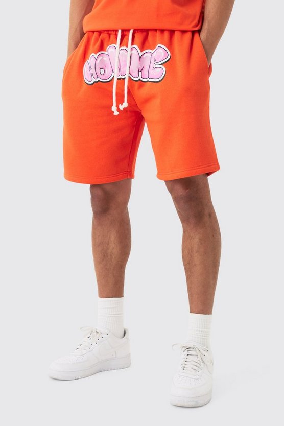 Lockere Jersey-Shorts mit Homme-Print