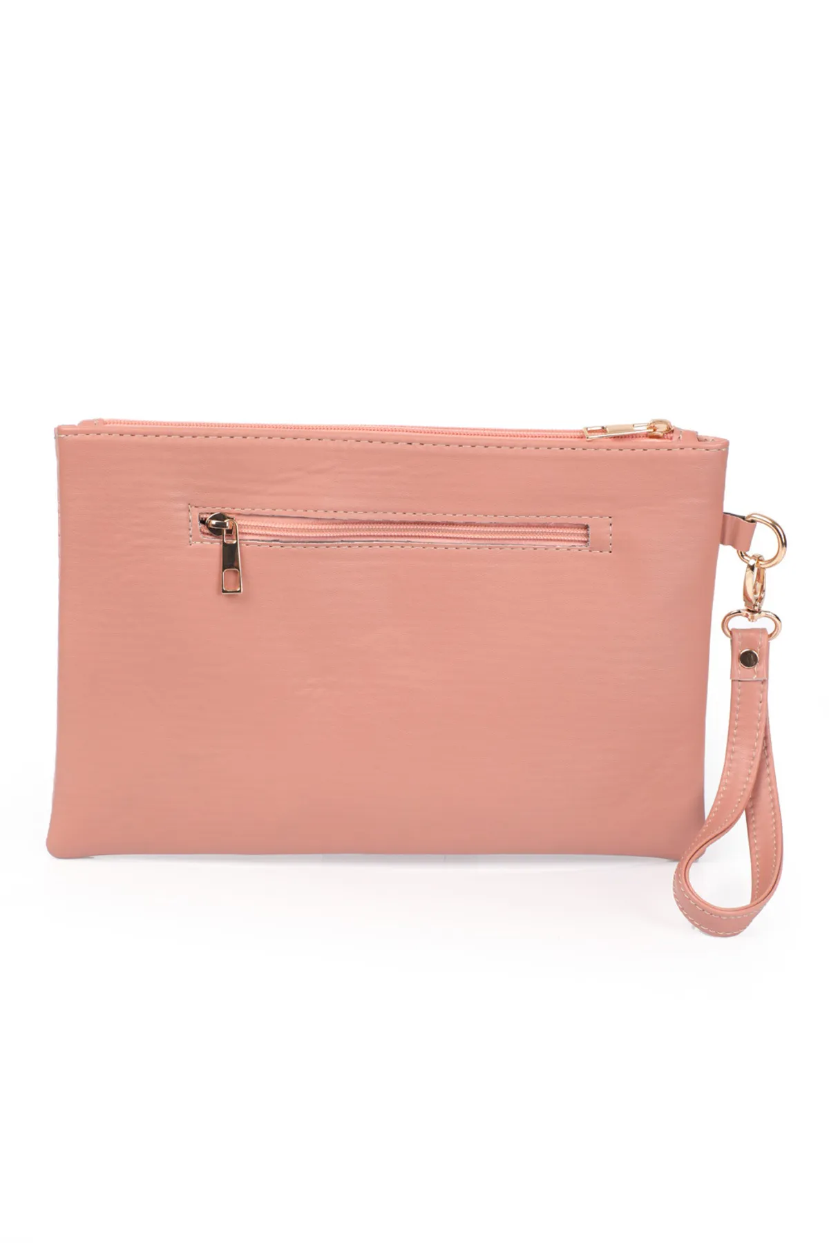 Capone Outfitters  Capone Damen-Clutch aus Lackleder mit Schlangenmuster und Paris-Lachs-Motiv