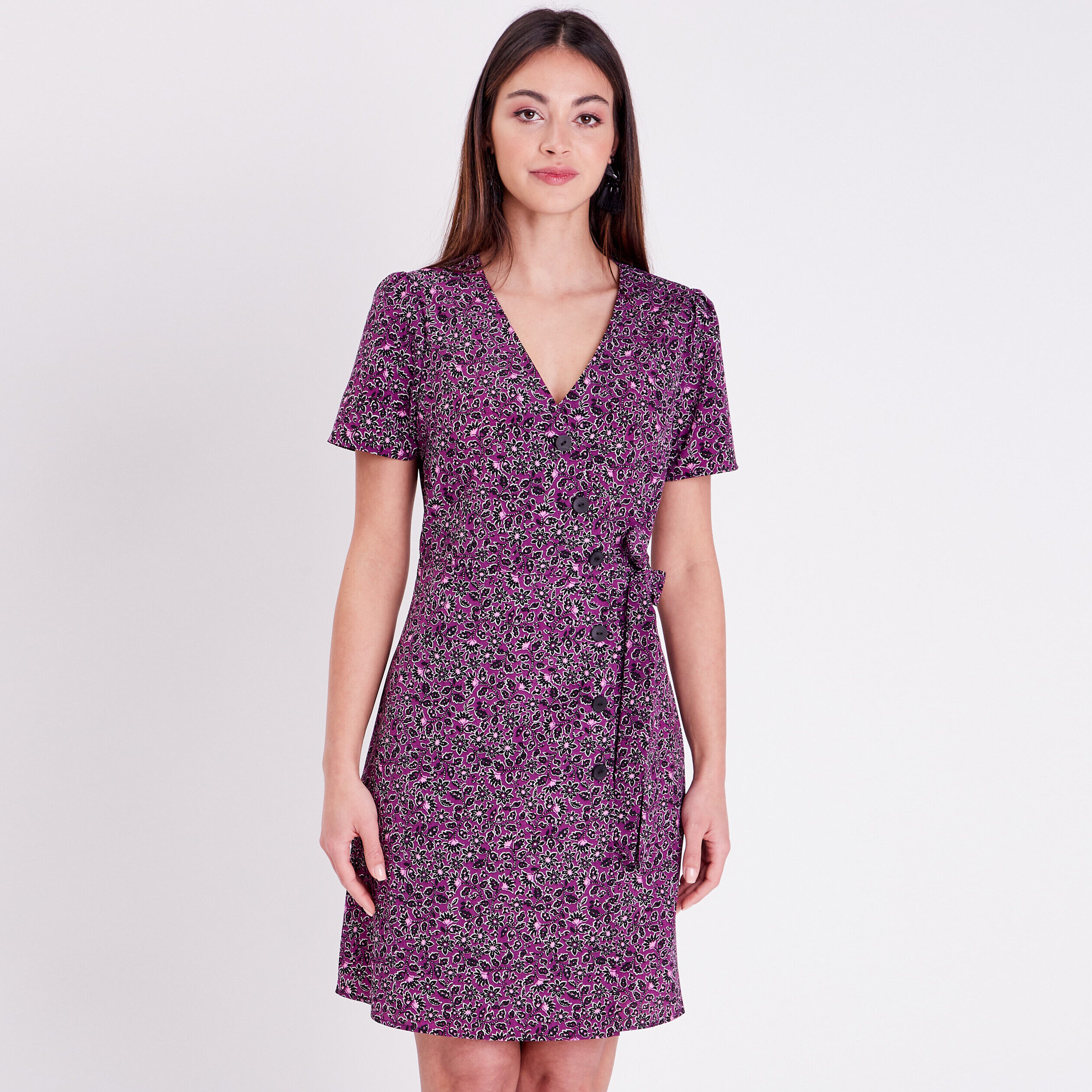 Robe cache-coeur prune femme | Cache Cache