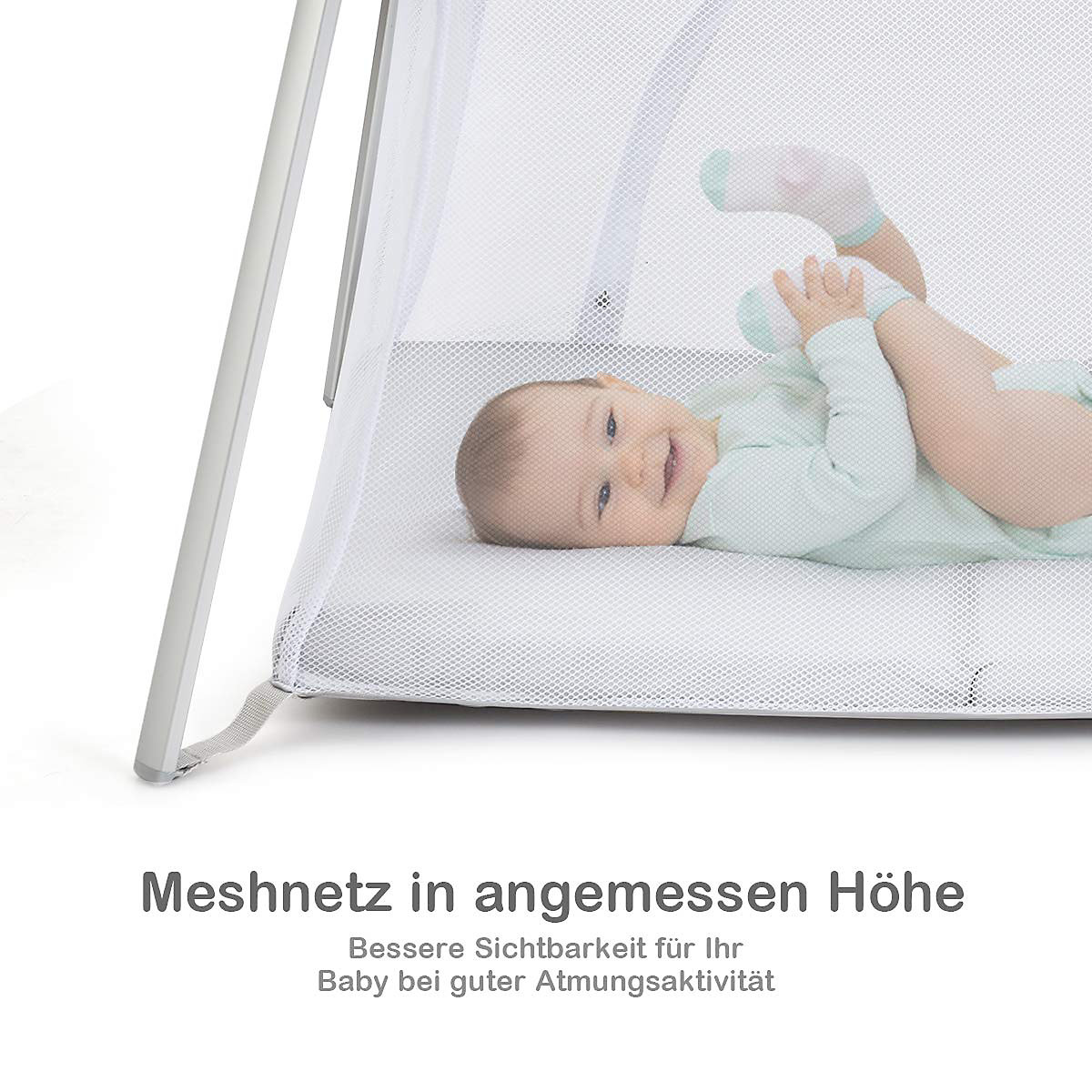 Reisebett Ein-Konpf-klappbar mit Matratze Babybett