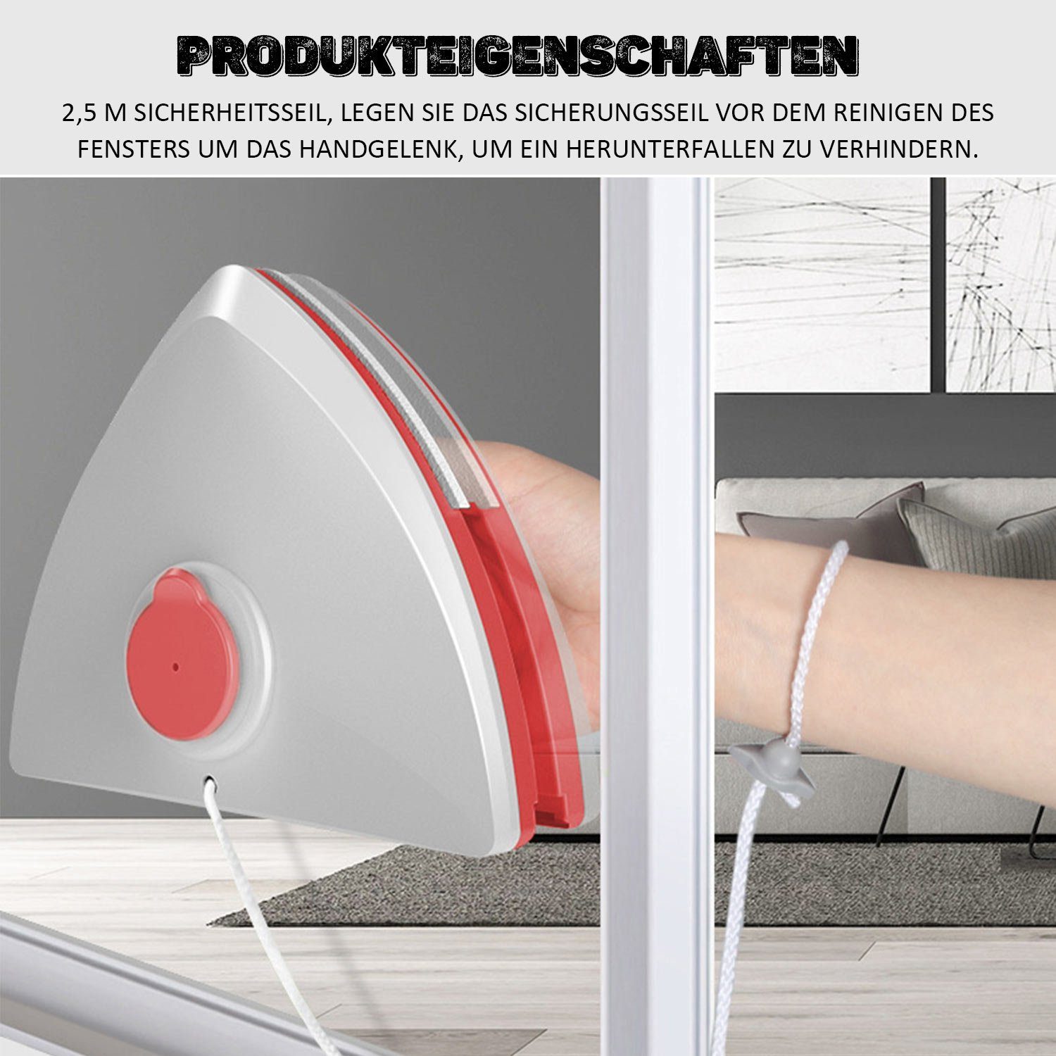 TOPMELON Fensterreiniger Fensterputzer Doppelseitiger Magnetglasfensterpinsel