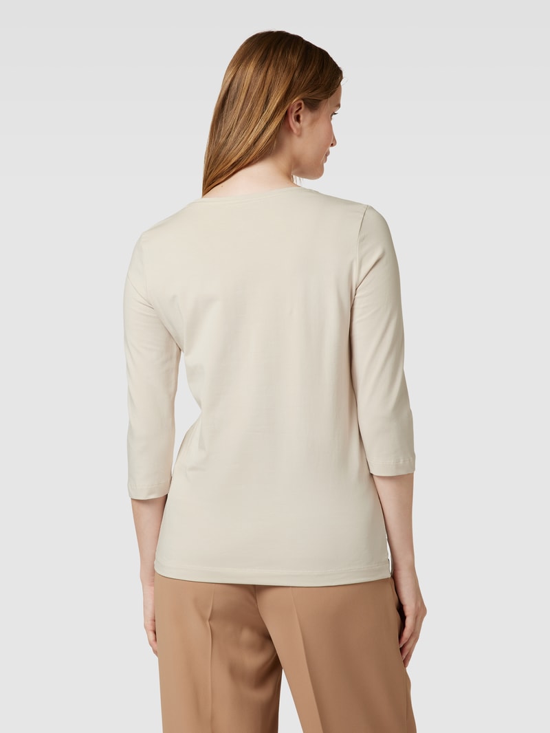 Longsleeve mit U-Boot-Ausschnitt in stein