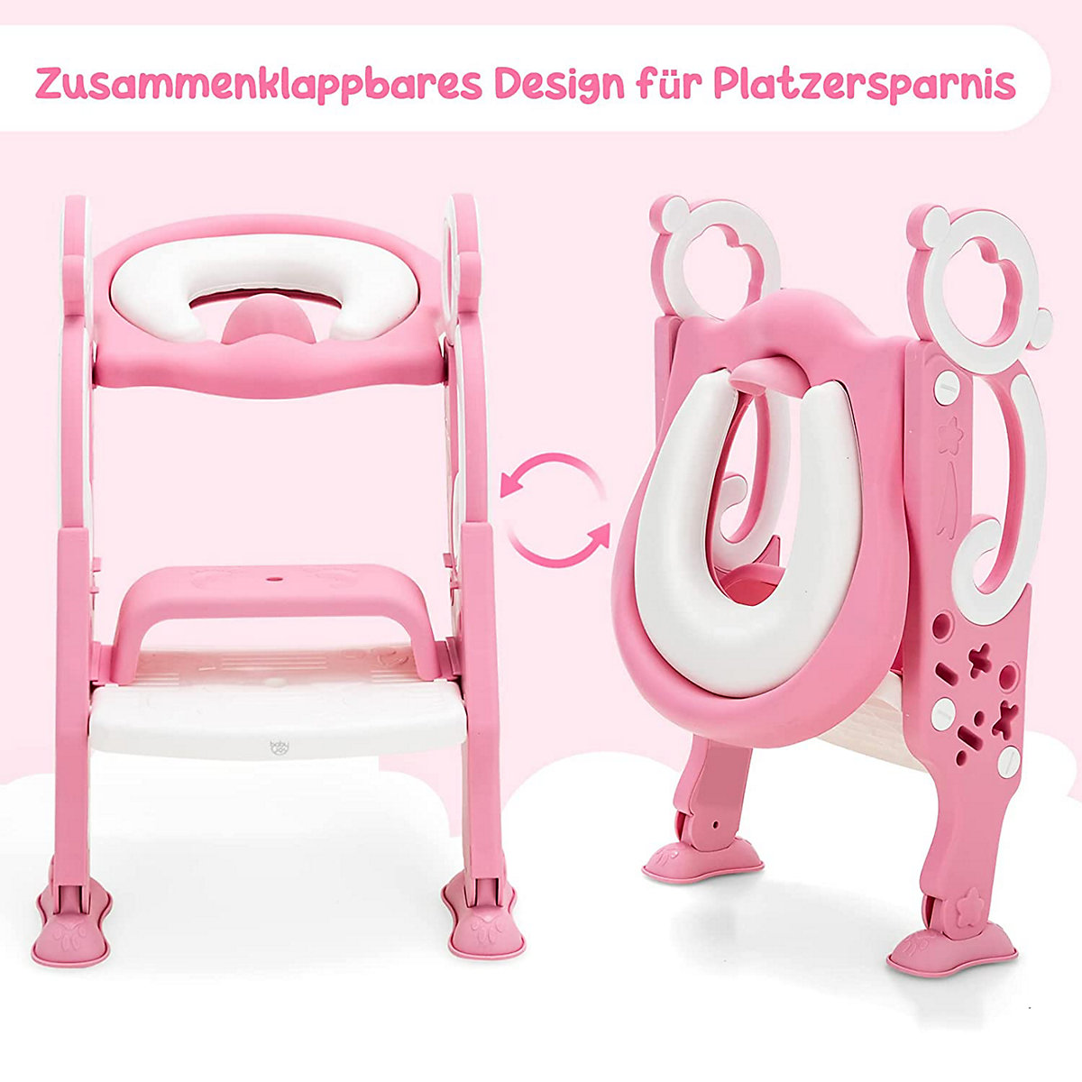 Toilettentrainer höhenverstellbar mit Leiter und Griffe