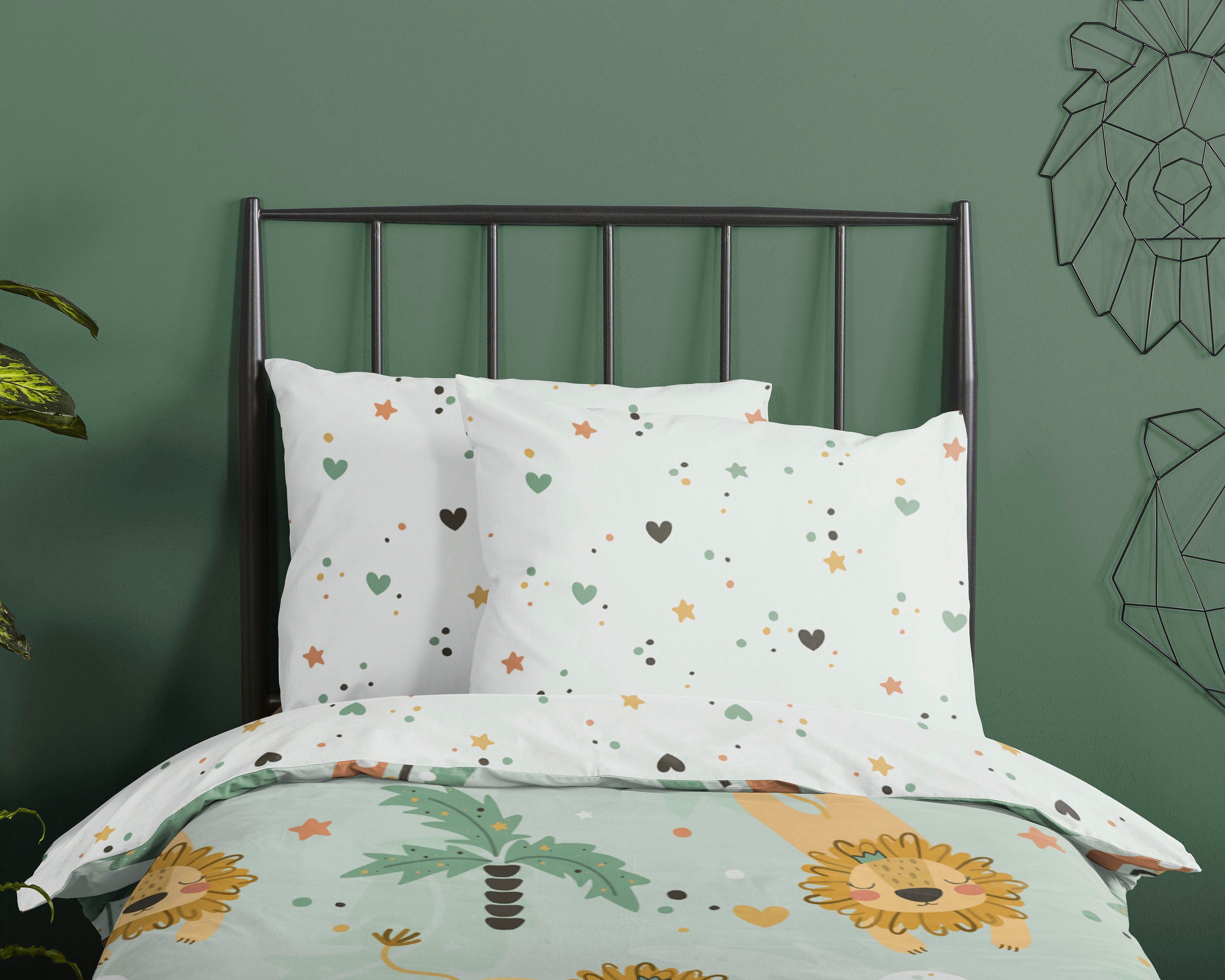 Kinderbettwäsche Lions, good morning, Renforcé, 2 teilig, 100% Baumwolle