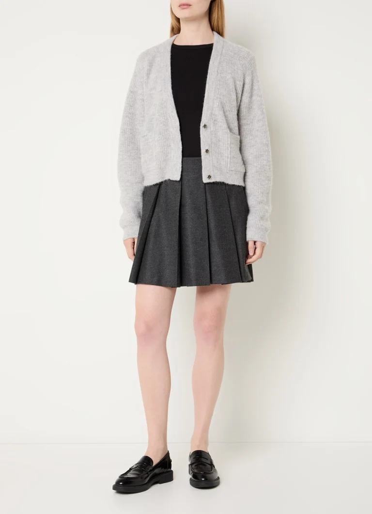 HUGO BOSS Rameri plisowana mini spódnica z klamrą