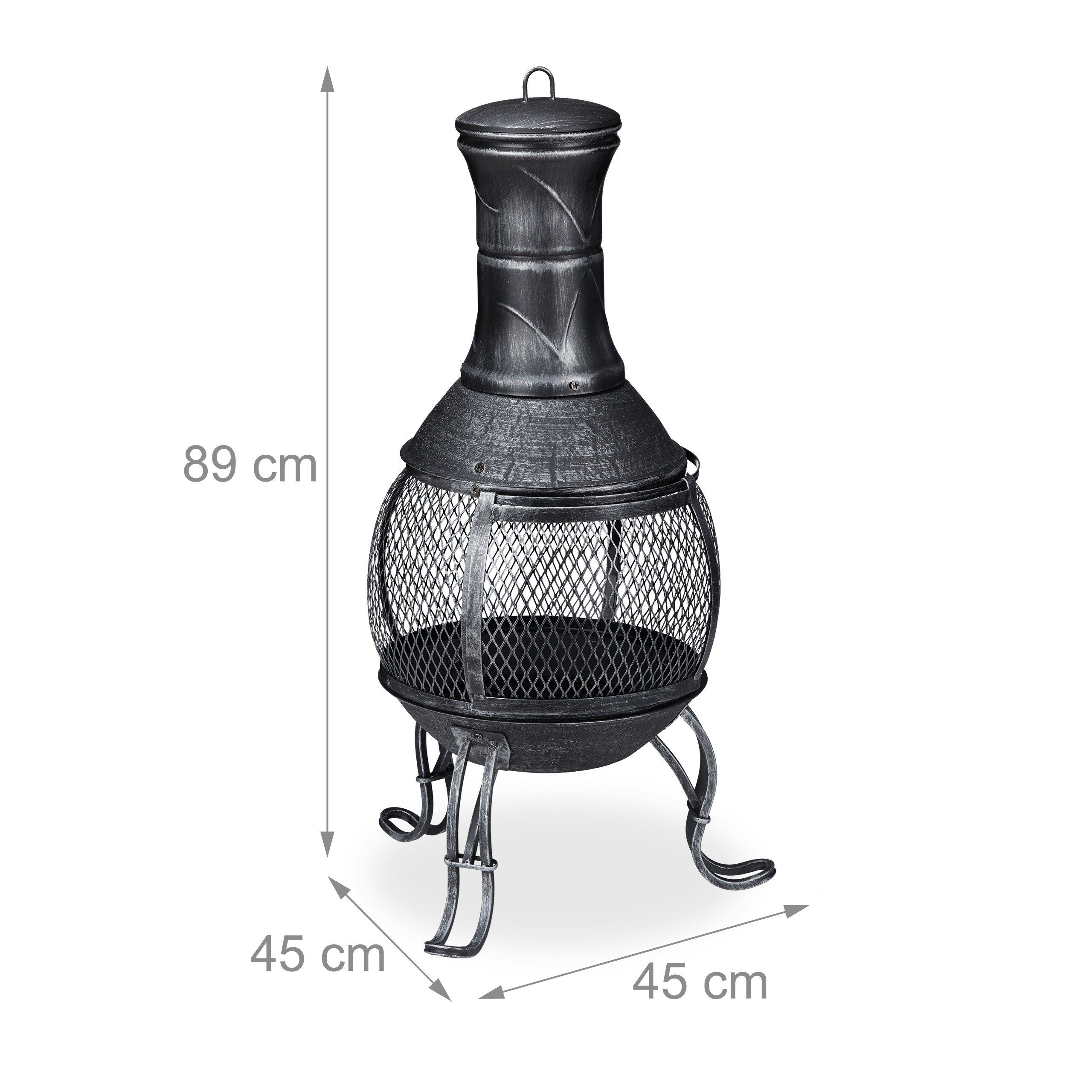 relaxdays Feuerschale Aztekenofen für Garten grau
