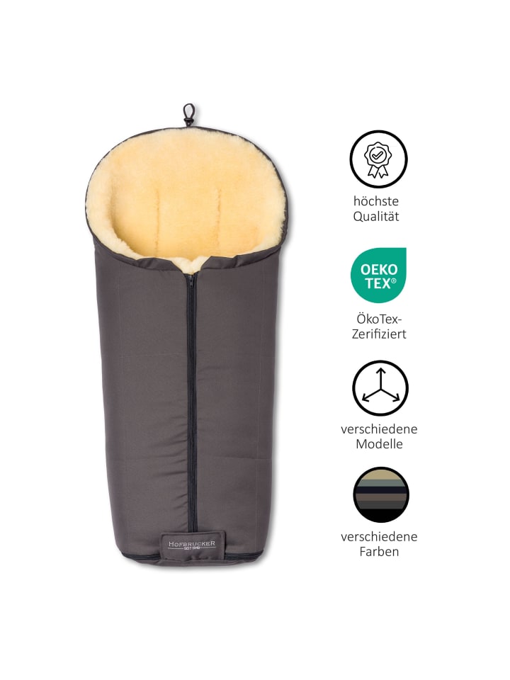 Hofbrucker Lammfell-Fußsack Iglu für Kinderwagen und Buggy in Grau günstig kaufen onesize