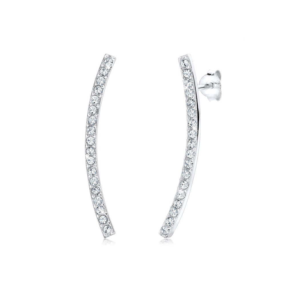 Elli Elli Boucles d'Oreilles Tropfen Geo Trend Kristalle 925 Sterling Silber Boucles d'oreilles