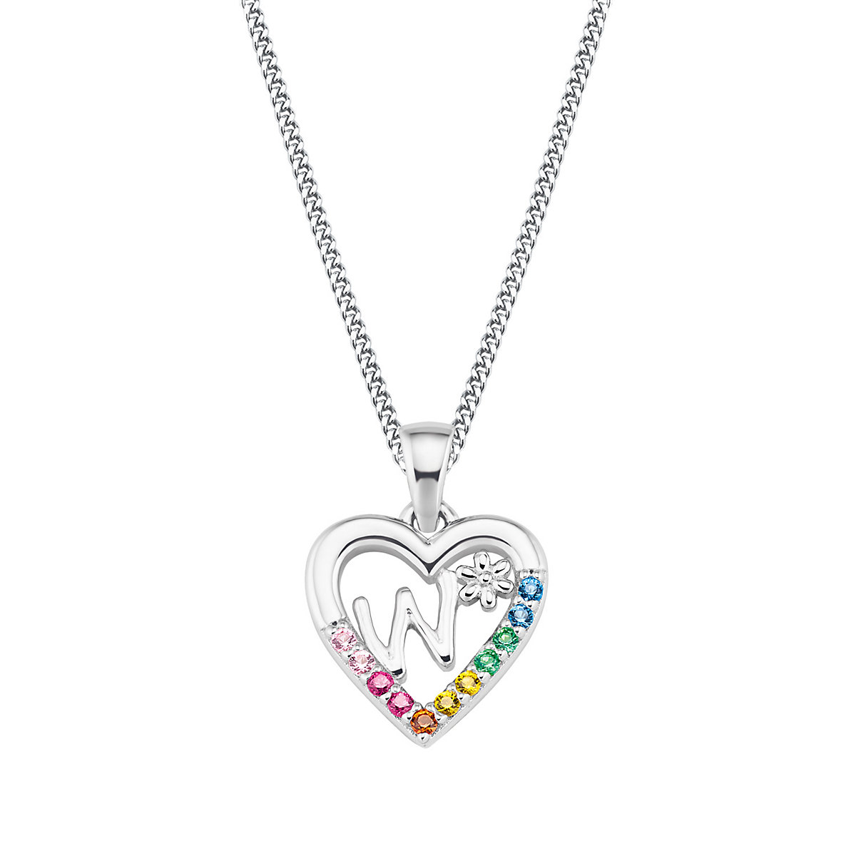 Kette mit Anhänger für Mädchen, 925 Sterling Silber, Zirkonia synth. | W Halsketten für Mädchen