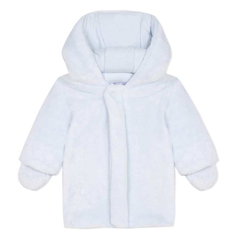 Manteau fausse fourrure bleu ciel naissance Absorba