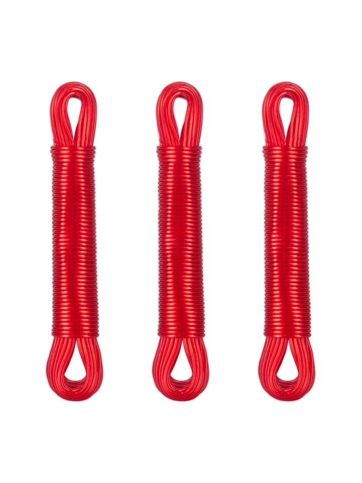 relaxdays 3 x Wäscheleine in Rot - 20 m günstig kaufen onesize